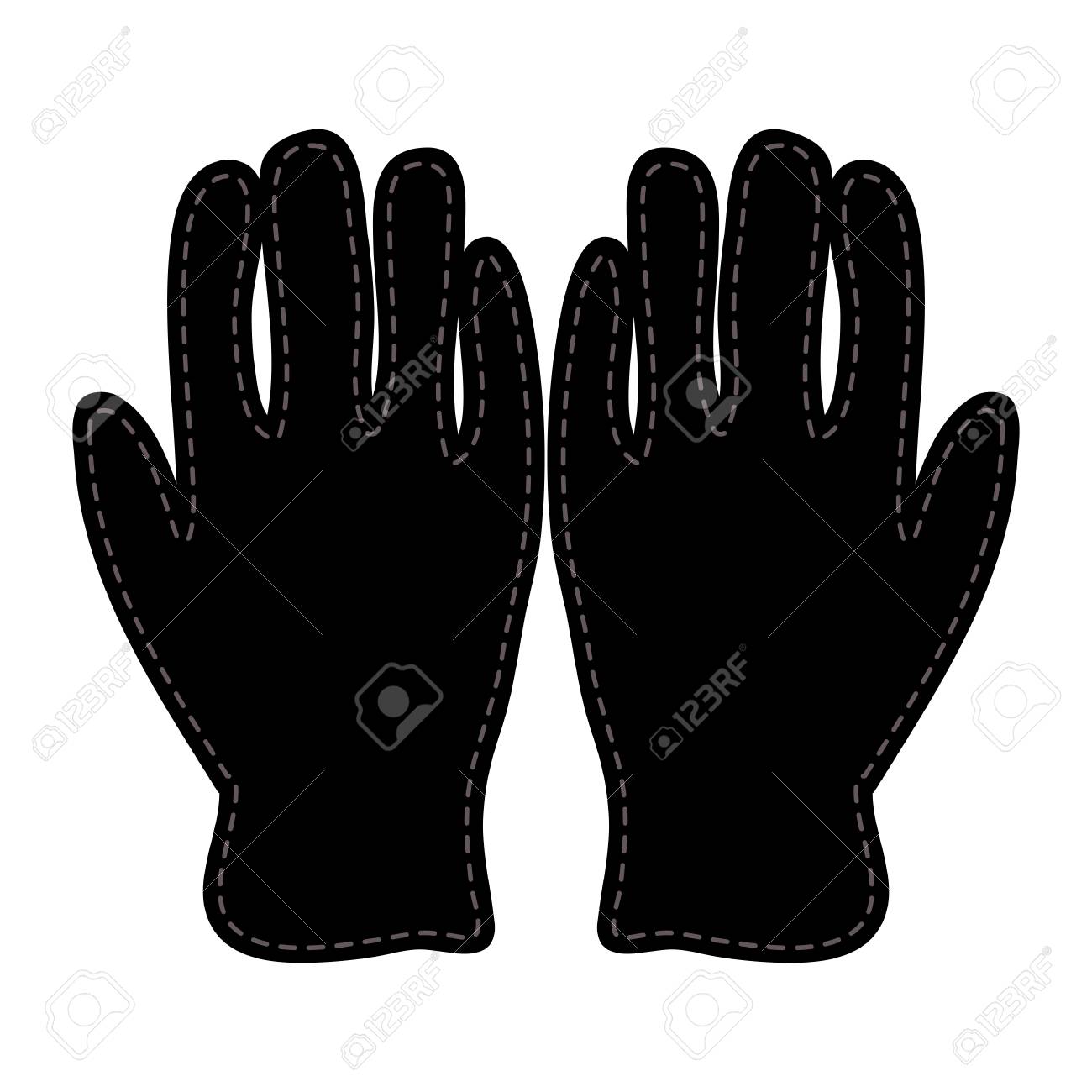 冬の手袋シルエット アイコン シンボル デザイン のイラスト素材 ベクタ Image