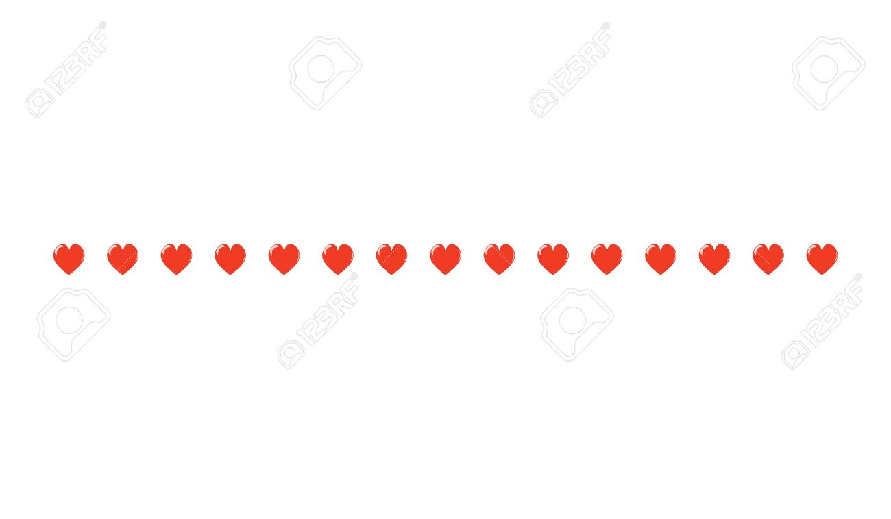 red heart horizontal line simple shape vector symbol icon design