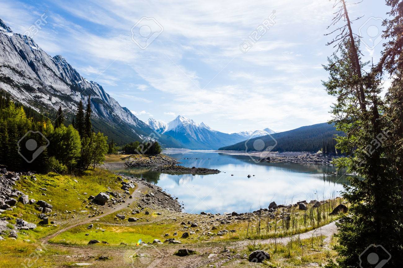 Medicine Lake Is A Lake In Jasper National Park Alberta Canada Stock Photo Picture And Royalty Free Image Image 37325948