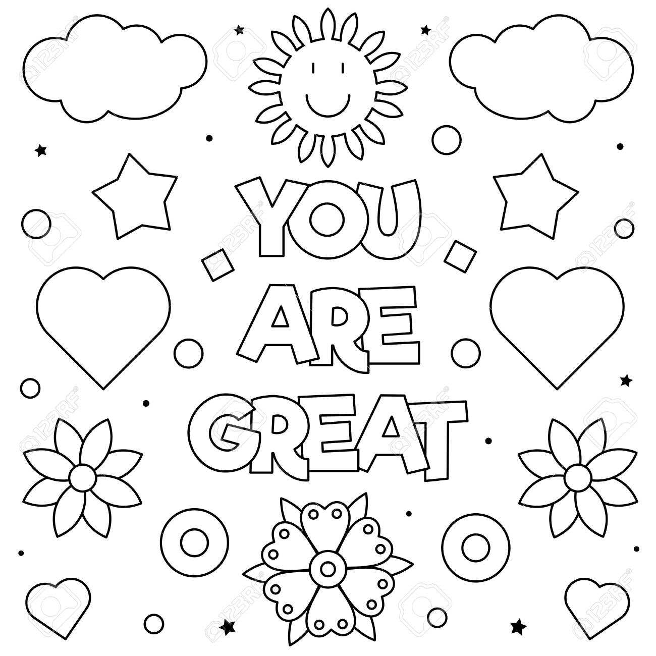 You Are Great Coloring Page Vector Illustration Royalty Free Cliparts Vectors And Stock Illustration Image 141393983