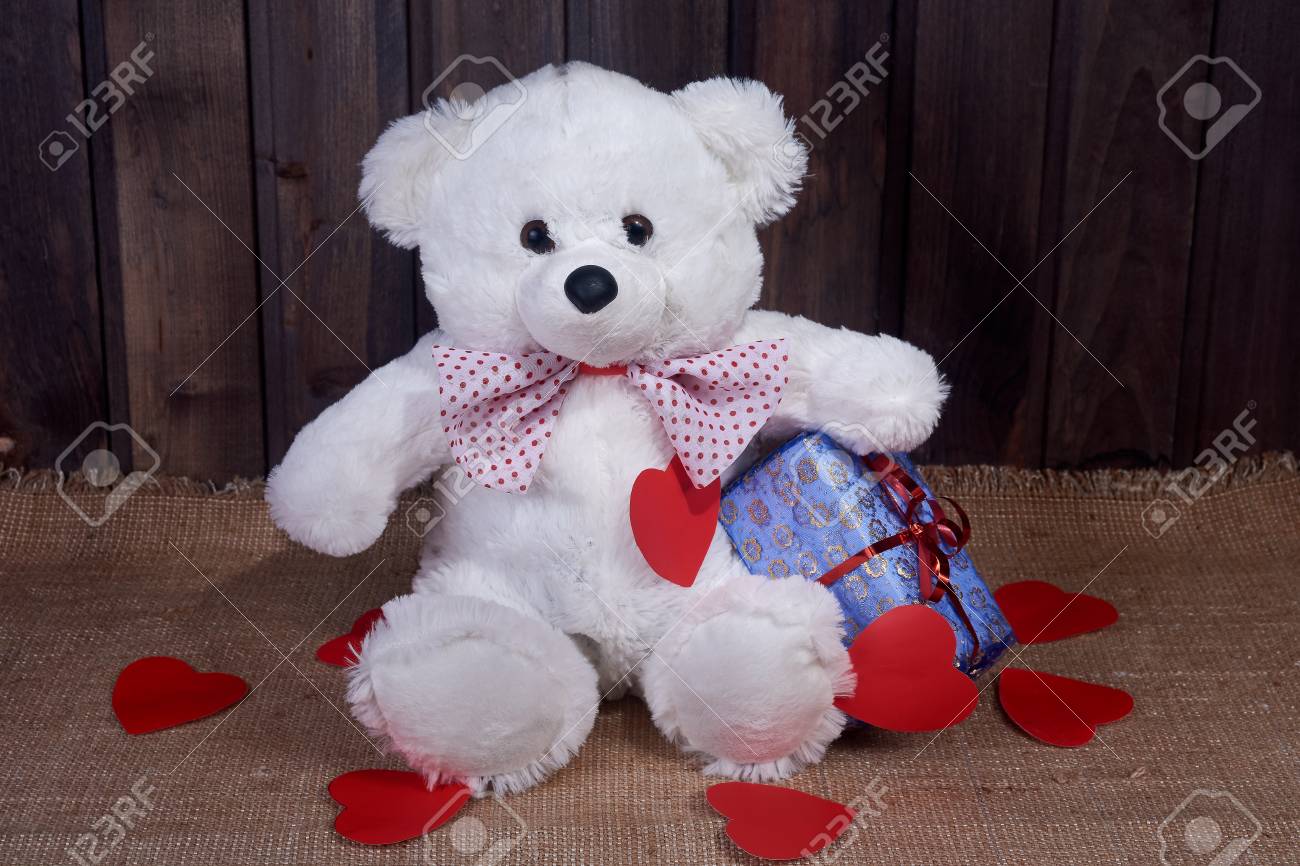 valentine's day polar bear stuffed animal
