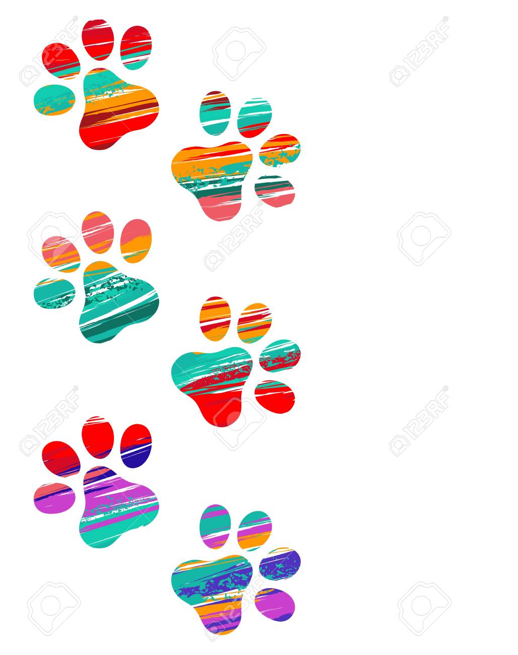Paw Print Katzen Verziert Mit Tupfern Der Acrylfarbe Auf Weissem Hintergrund Zeichnen Malen Katzenpfote Pinselstriche Pfotenabdruck Lizenzfrei Nutzbare Vektorgrafiken Clip Arts Illustrationen Image 98111624