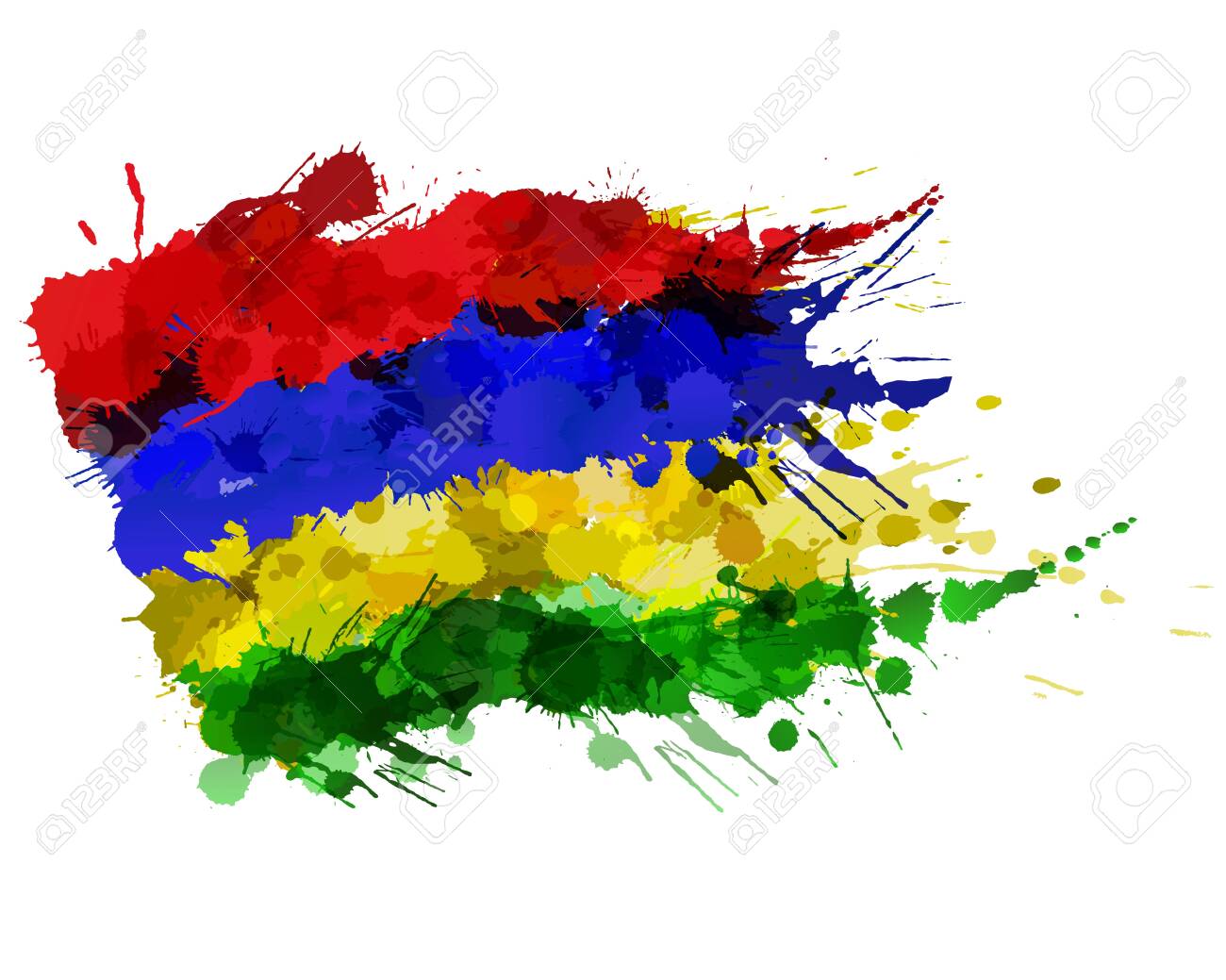 Flag of Republic of Mauritius made of colorful splashes - 130328943 Flag of Republic of Mauritius made of colorful splashes - 130328943