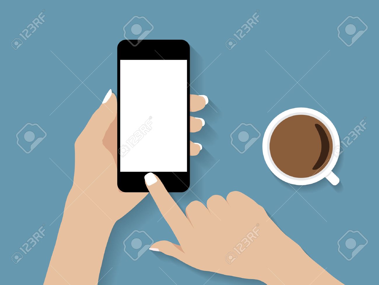 hand holding and touch phone vector design - 51303582 hand holding and touch phone vector design - 51303582