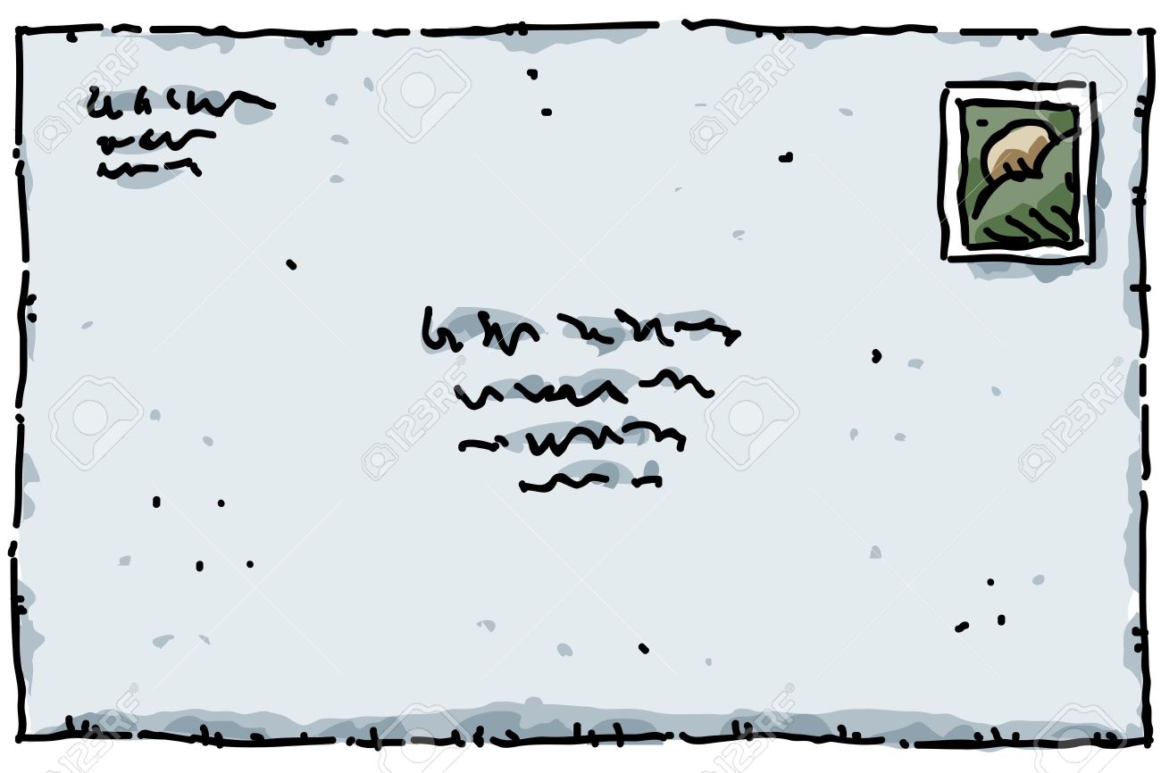 A Cartoon Letter With Stamp, Ready To Mail. Stock Photo, Picture and  Royalty Free Image. Image 11431475.