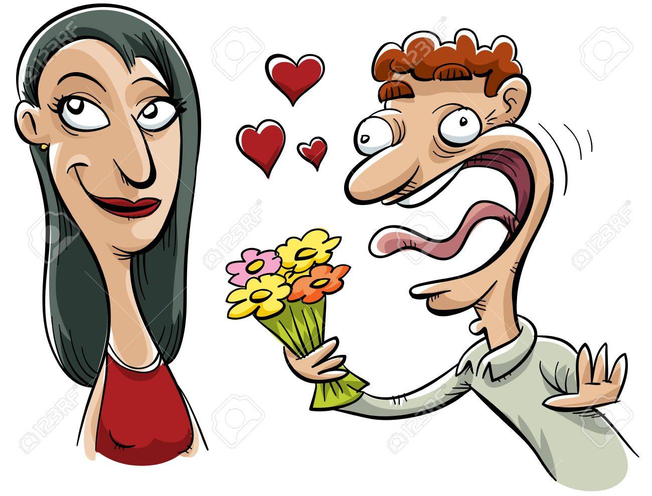 女性は愚かな男が彼女に夢中になるように彼女のクールなを保持します の写真素材 画像素材 Image