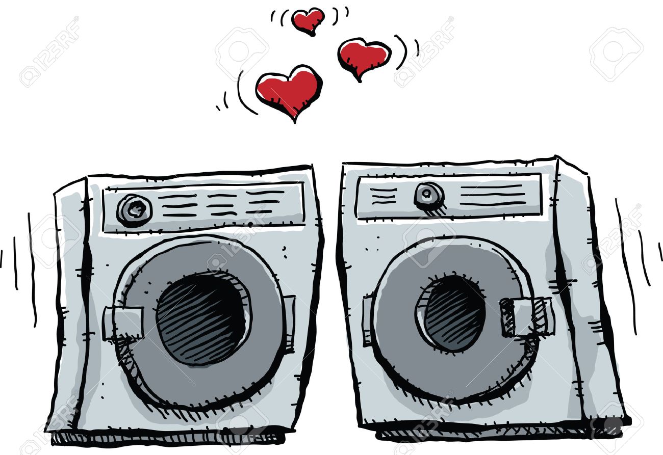 Washer And Dryer Clipart a cartoon frontloading washer and dryer fall in lover. royalty Washer And Dryer Clipart a cartoon frontloading washer and dryer fall in lover. royalty