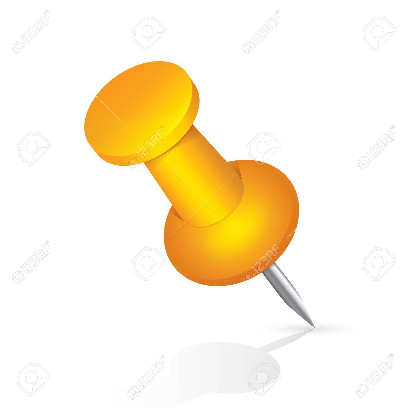 chincheta icono naranja aislada sobre fondo blanco pin objeto ilustracin foto de archivo