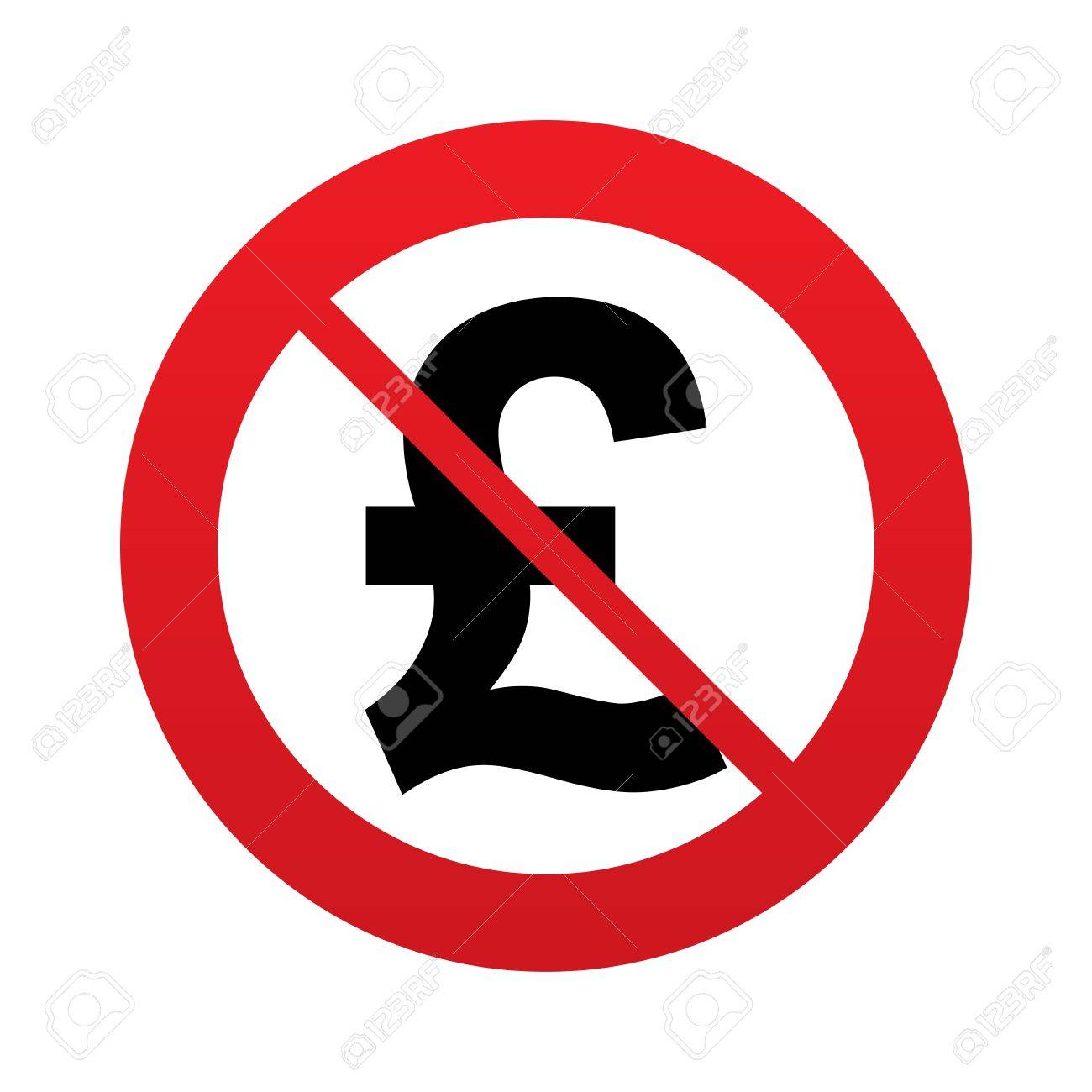 No Pound Sign Icon. GBP Currency Symbol. Money Label. Red Prohibition Sign.  Stop Symbol. Vector 免版稅剪貼畫，向量插圖和庫存圖片. Image 25705099
