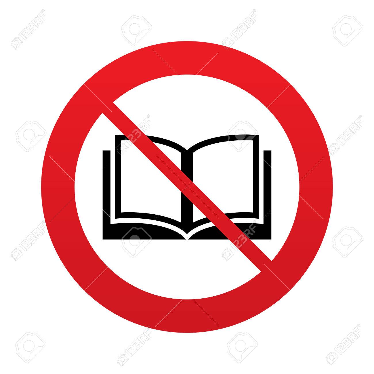 Don T Read Book Sign Icon Open Book Symbol Red Prohibition Stock Photo Picture And Royalty Free Image Image 25833577