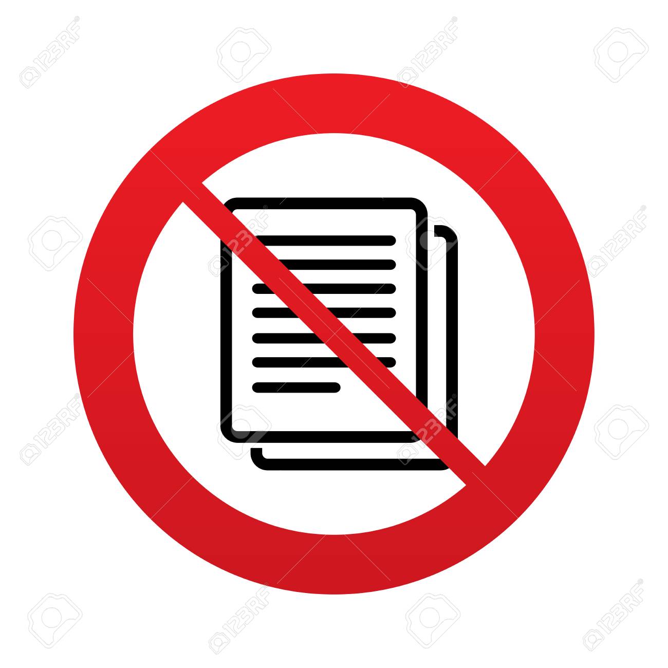 Do Not Copy File Sign Icon Duplicate Document Symbol Red Prohibition Stock Photo Picture And Royalty Free Image Image