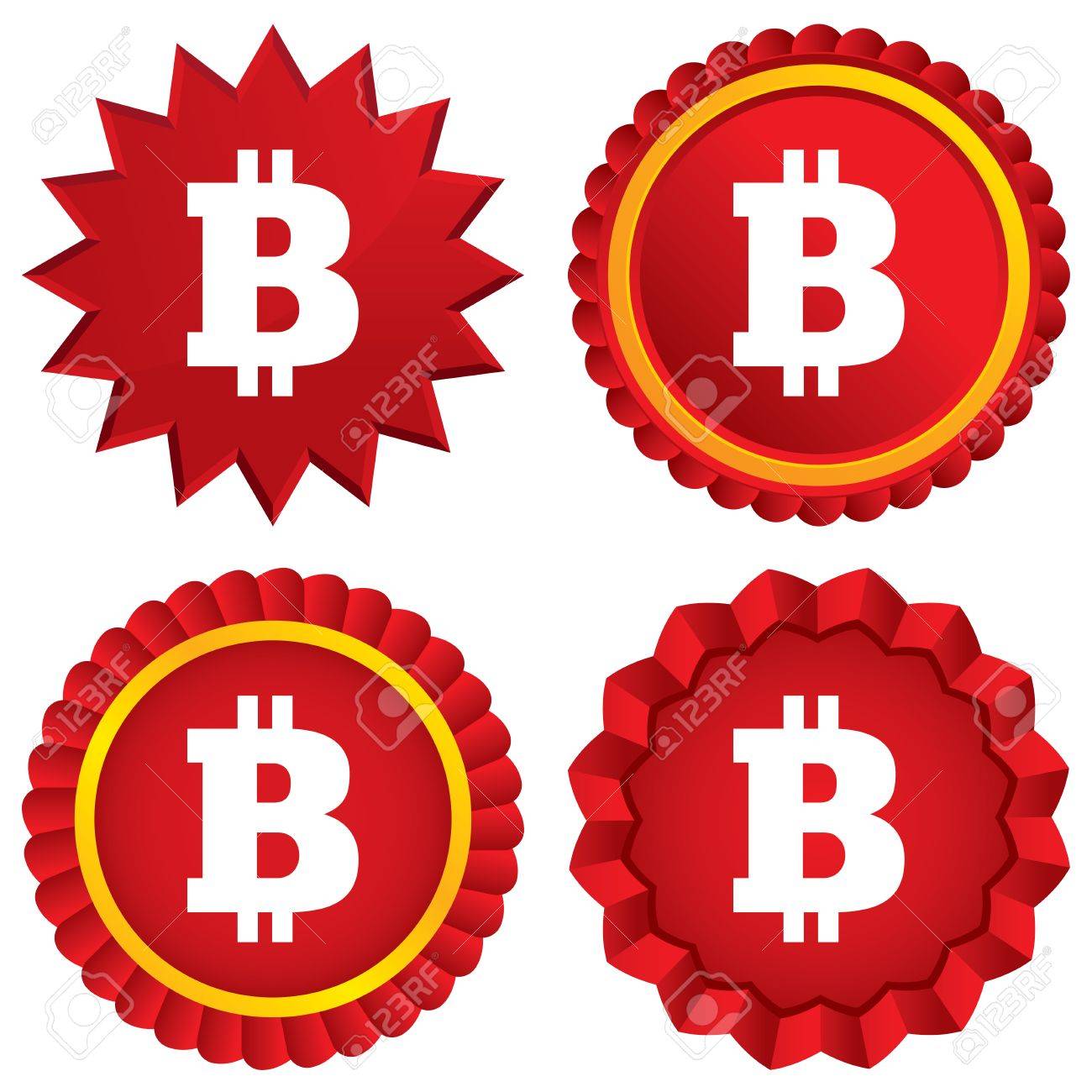 아이콘을 서명 비트 코인. 암호화 통화 기호입니다. P2P. 빨간 별 스티커. 인증서 상징 레이블. 로열티 무료 사진, 그림, 이미지  그리고 스톡포토그래피. Image 25992944