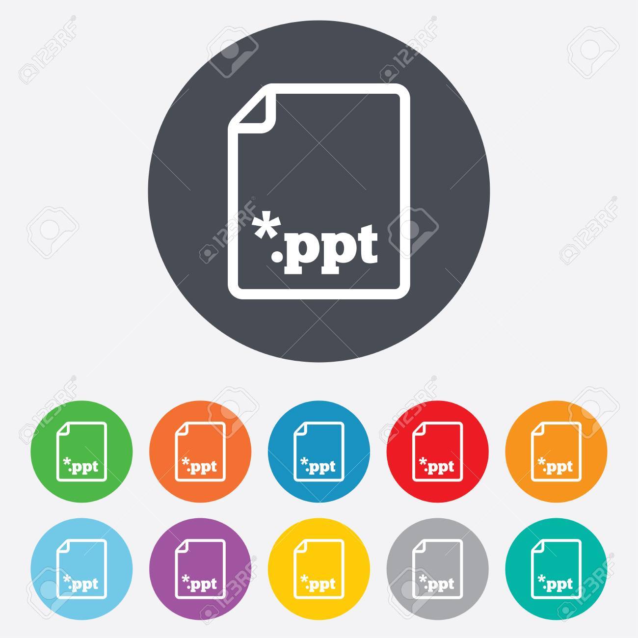icono de la presentación del archivo descarga botón ppt símbolo de