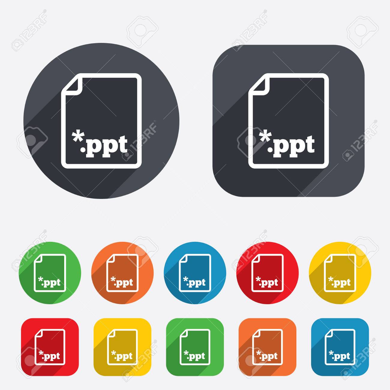 icono de la presentación del archivo descarga botón ppt símbolo de