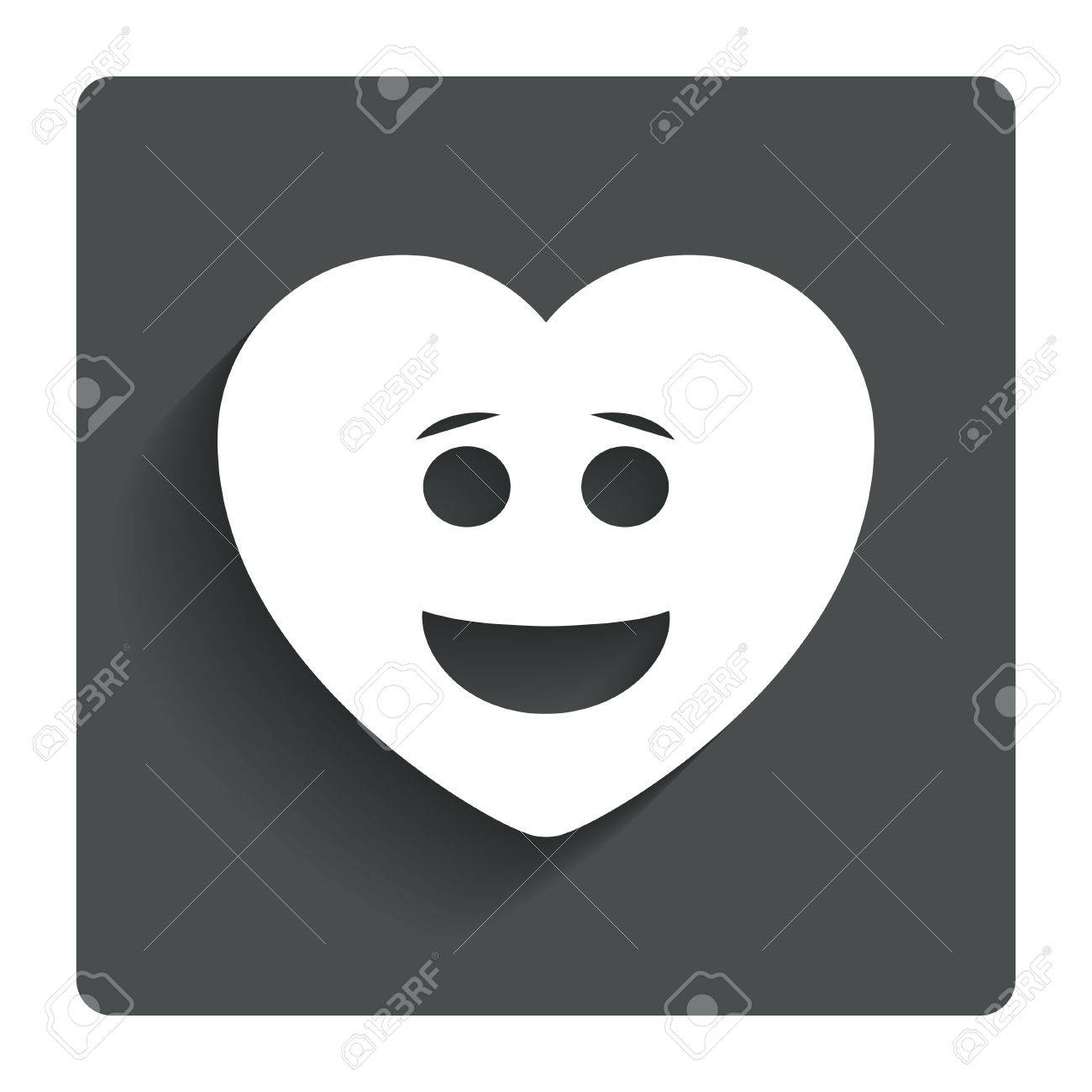 Smile Heart Face Sign Icon Happy Smiley With Hairstyle Chat Royalty Free Cliparts Vectors And Stock Illustration Image