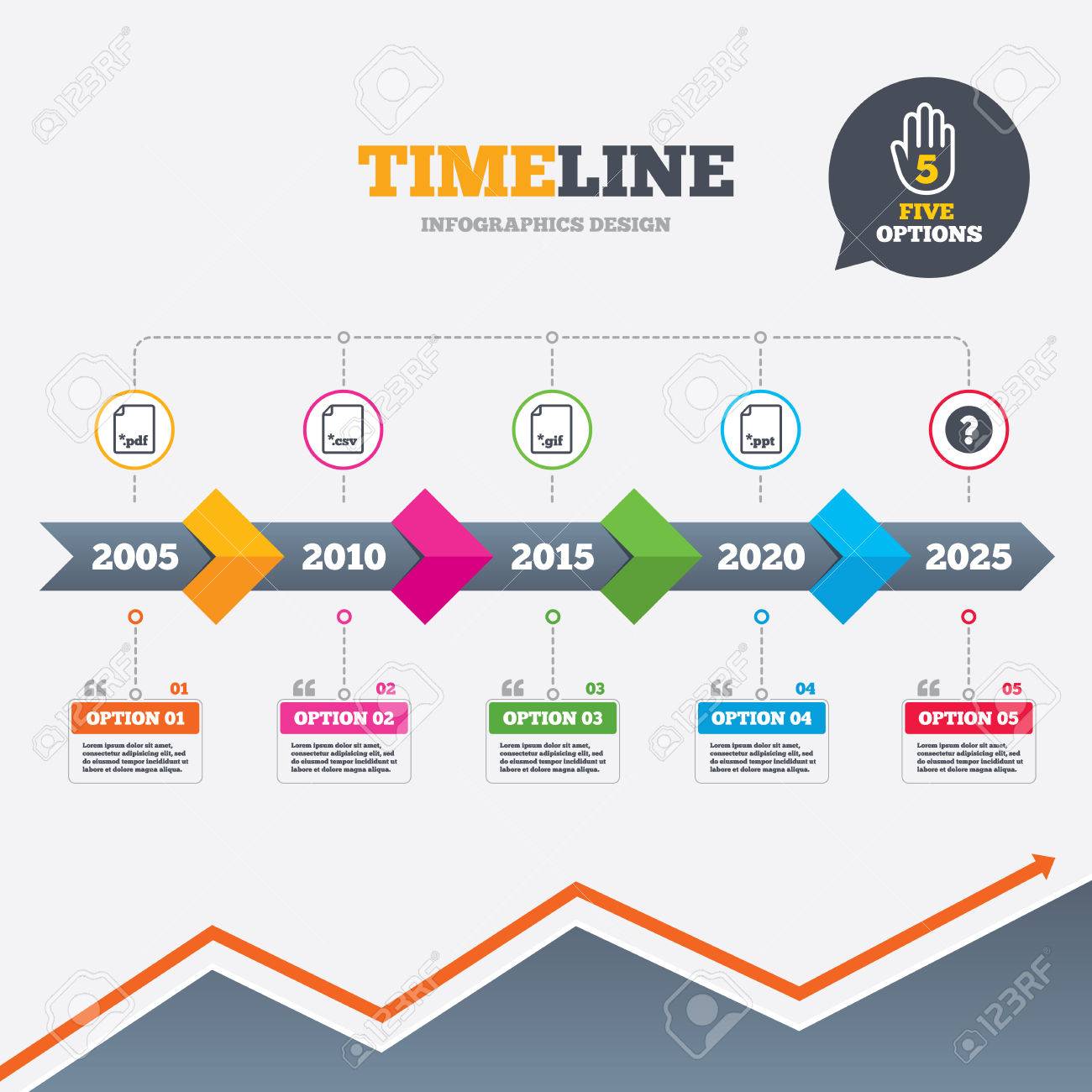 timeline infographic with arrows download document icons file timeline ppt