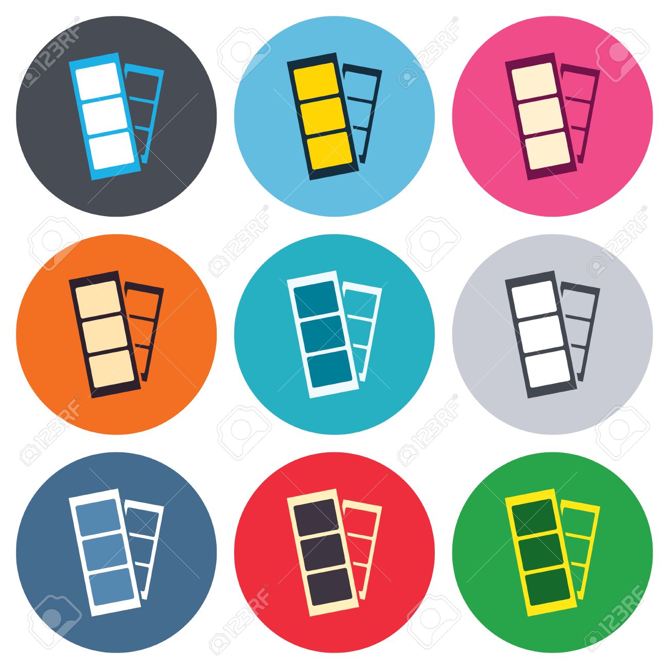 photo booth strips sign icon photo frame template symbol colored