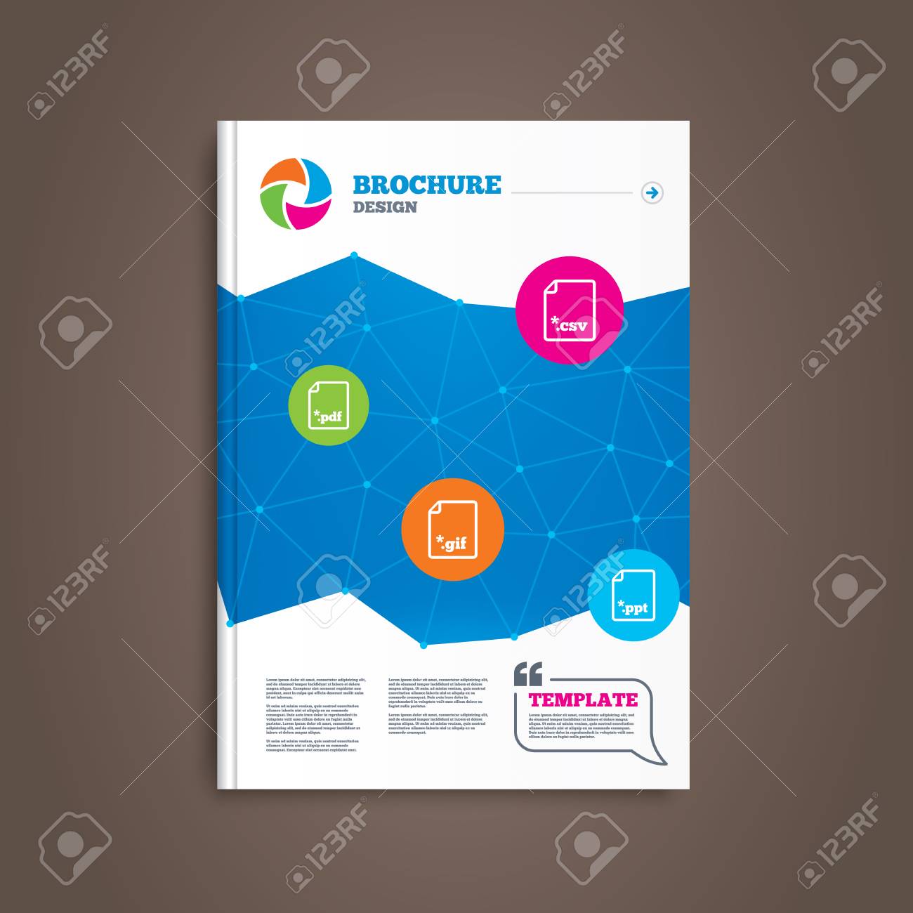 brochure or flyer design download document icons file extensions ppt brochure