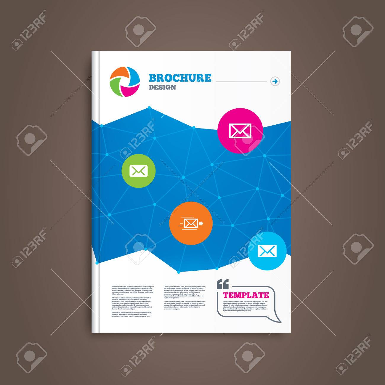 brochure or flyer design mail envelope icons message delivery
