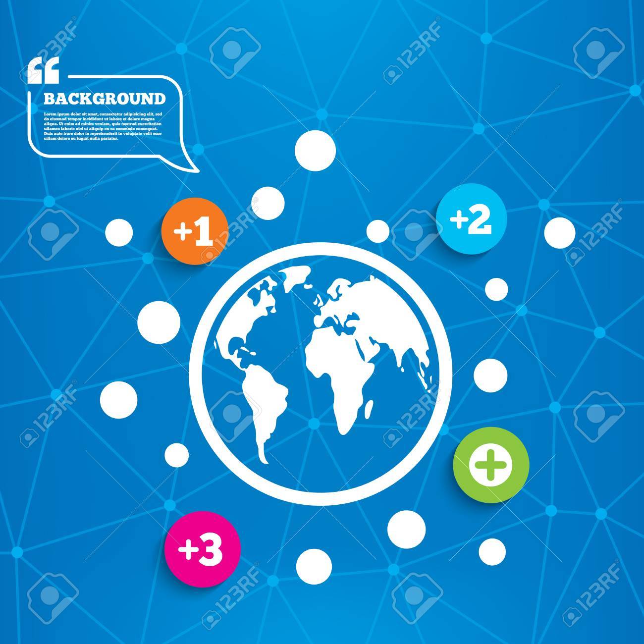 抽象的な地球儀 プラス アイコン 肯定的な記号です 1 つ 2 つ 3 つ 4 つのより多くの記号を追加します 分子構造の背景 ベクトルのイラスト素材 ベクタ Image 35