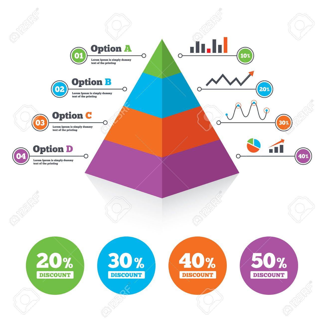 pyramid chart template sale discount icons special offer price special offer signs template