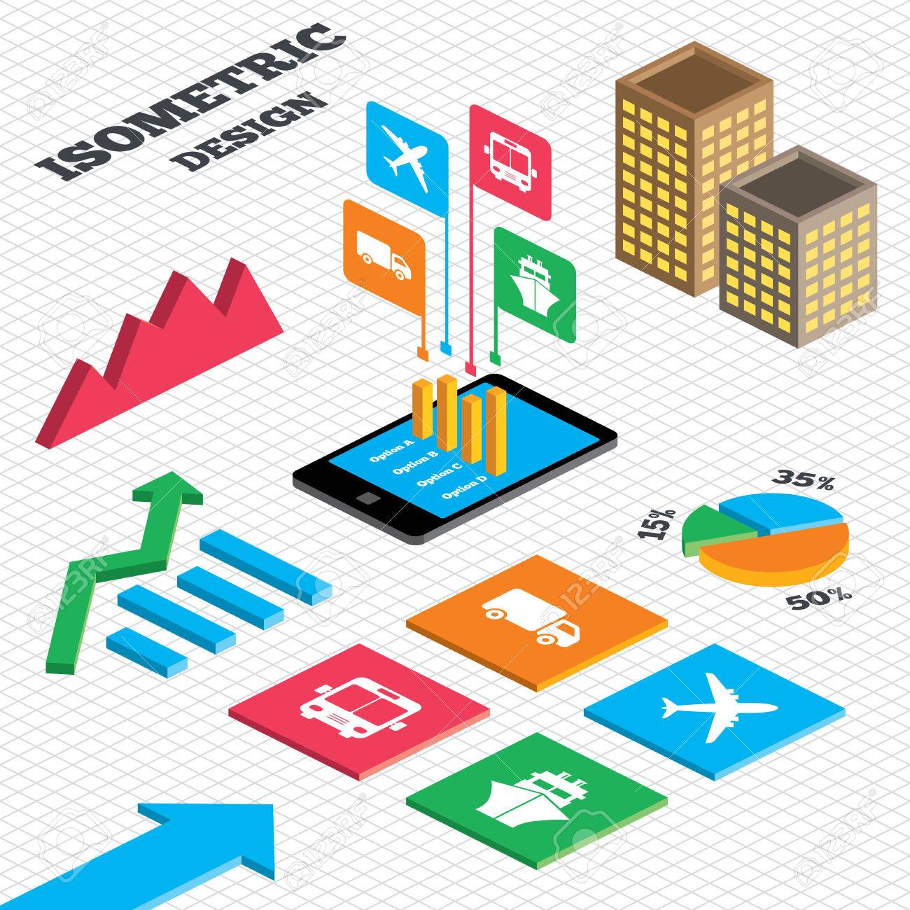 Tall City Delivery >> Isometric Design Graph And Pie Chart Transport Icons Truck Tall City Delivery >> Isometric Design Graph And Pie Chart Transport Icons Truck