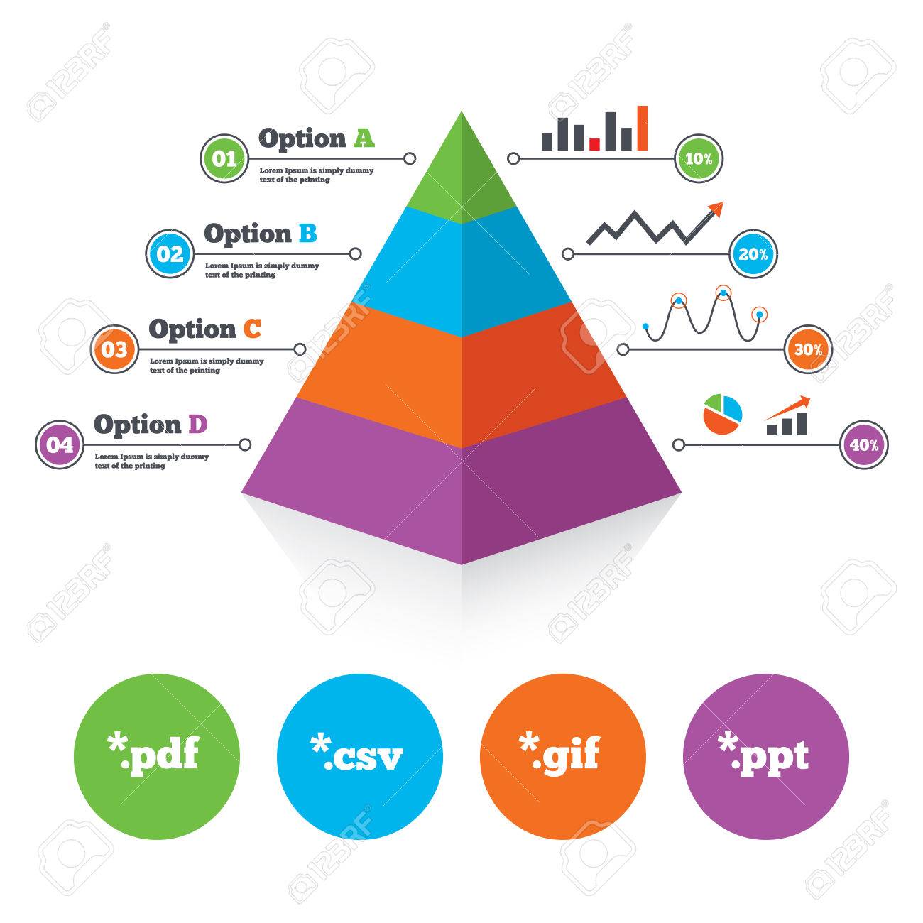 pyramid chart template document icons file extensions symbols