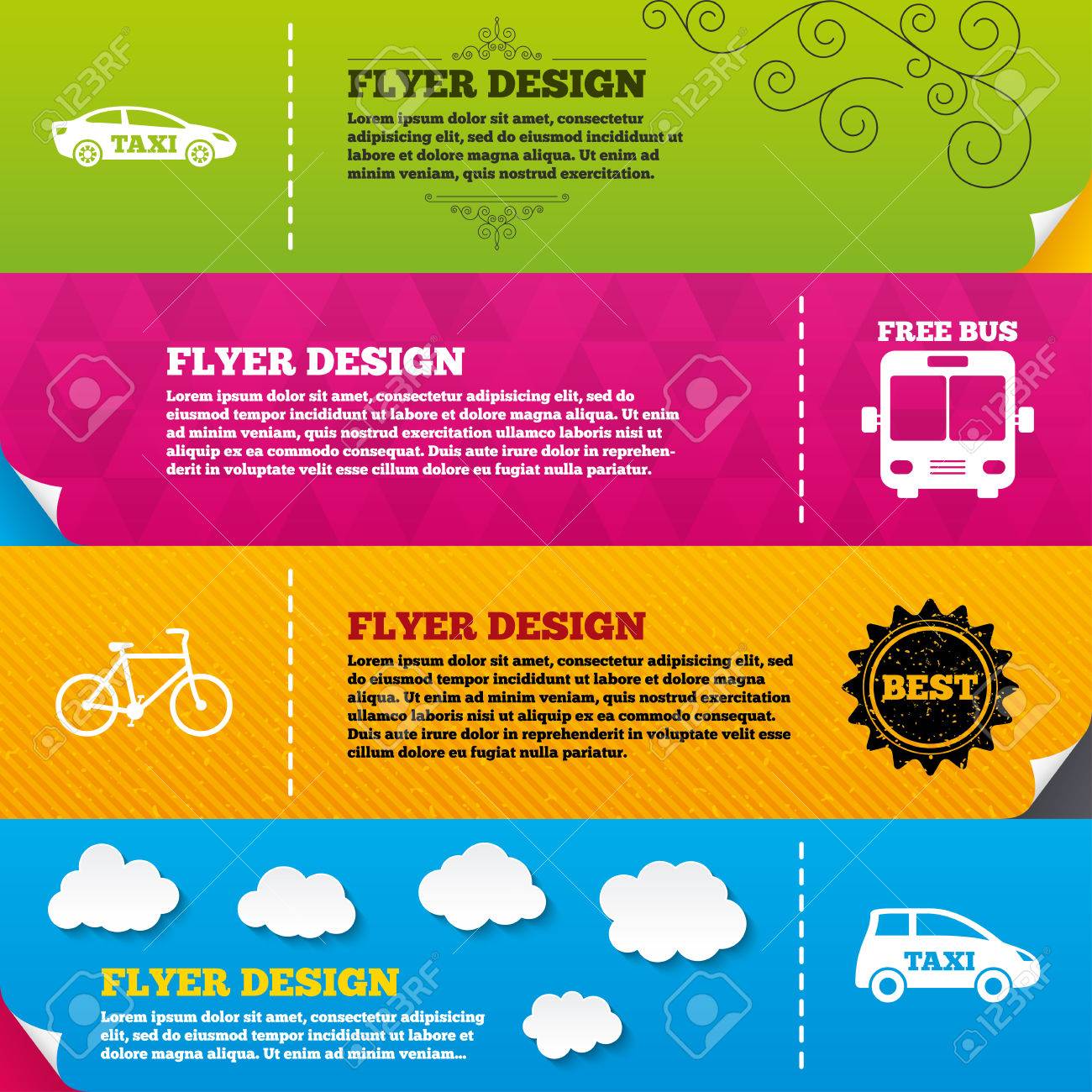 Flyer Broschüre Designs. Öffentliche Verkehrsmittel Symbole Within Bus Trip Flyer Templates Free