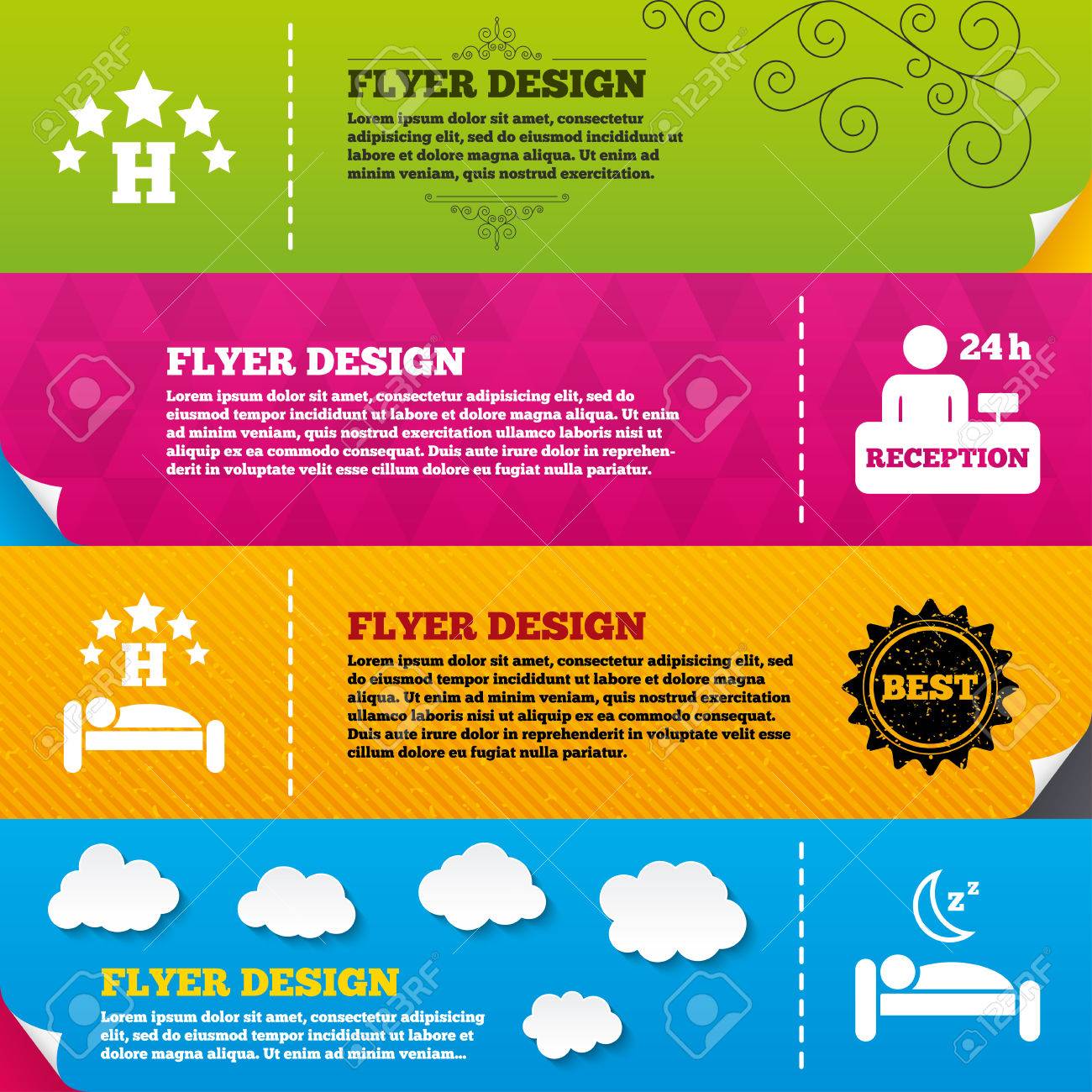 flyer brochure designs five stars hotel icons travel rest place hotel brochure designs