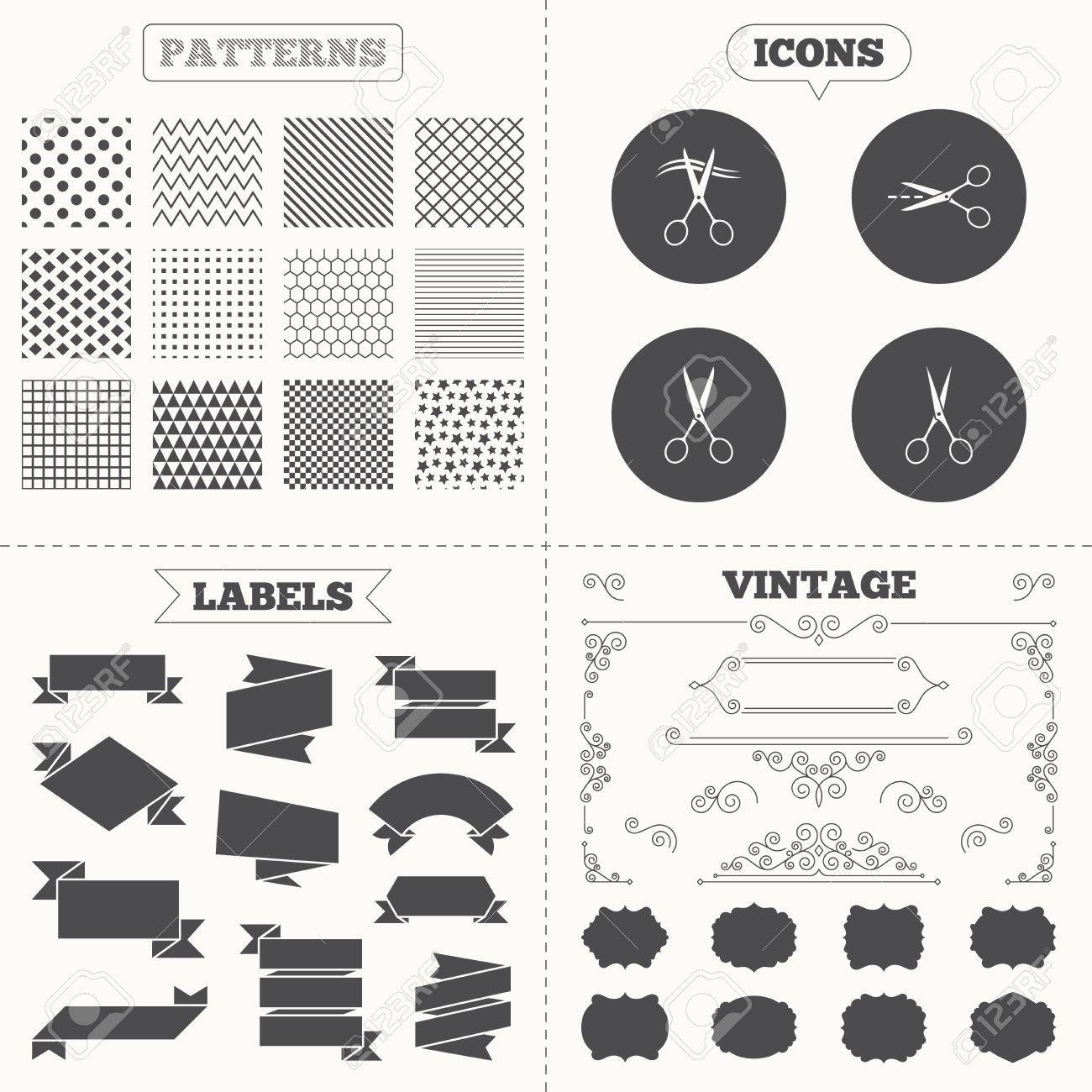 Seamless Patterns Sale Tags Tiquettes Ciseaux Ic Nes Coiffeur Ou Seamless Patterns Sale Tags Tiquettes Ciseaux Ic Nes Coiffeur Ou