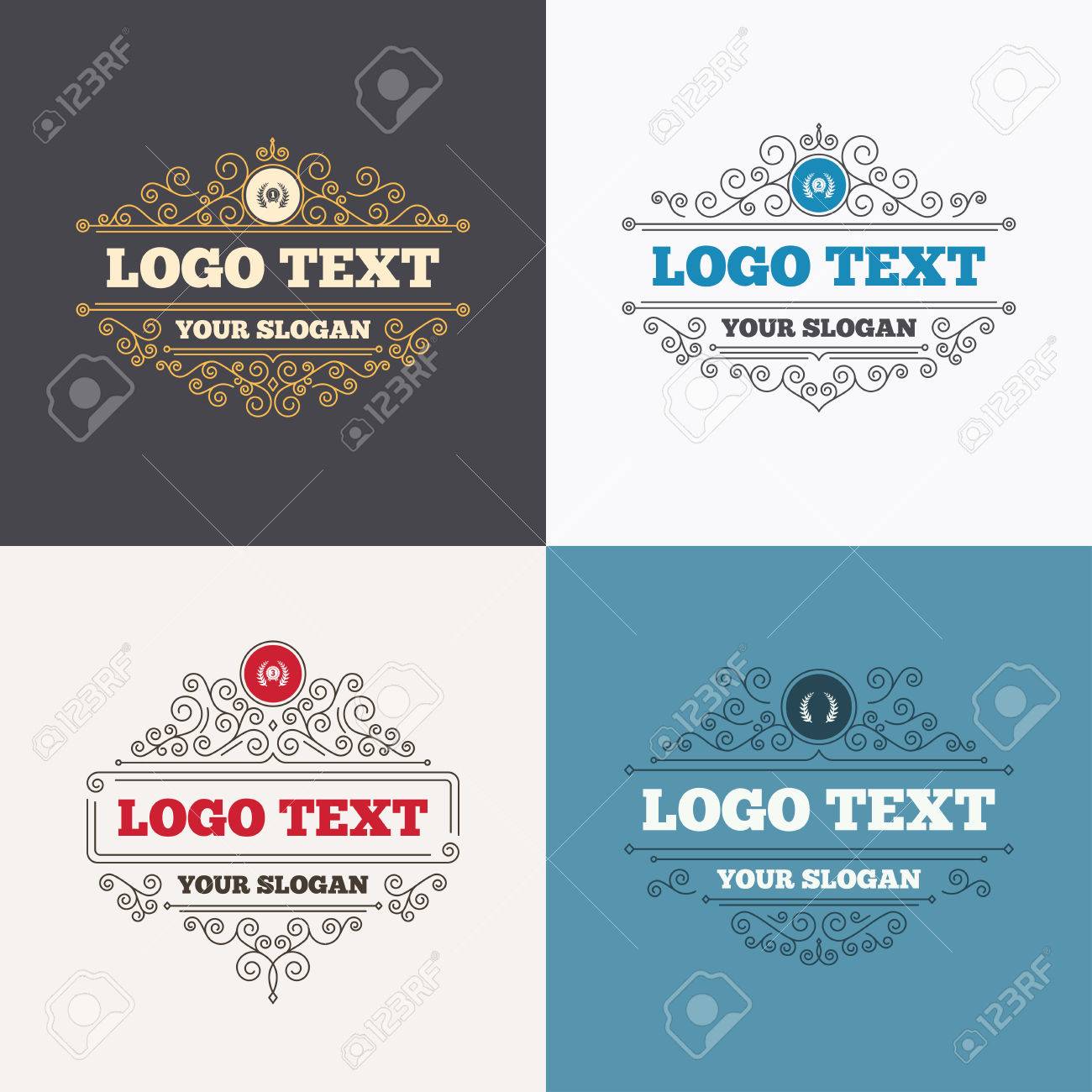 カリグラフィのエンブレムが蔓延します 月桂樹の花輪賞アイコン 勝者