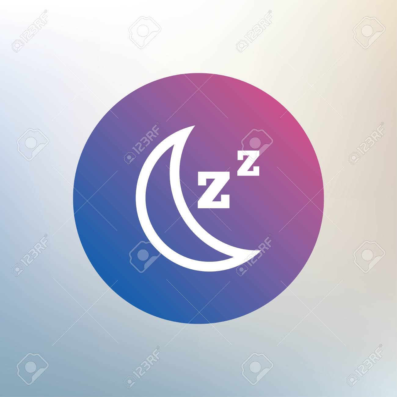 スリープ サイン アイコン Zzz ボタンと月します スタンバイ 背景をぼかした写真のアイコンを ベクトルのイラスト素材 ベクタ Image