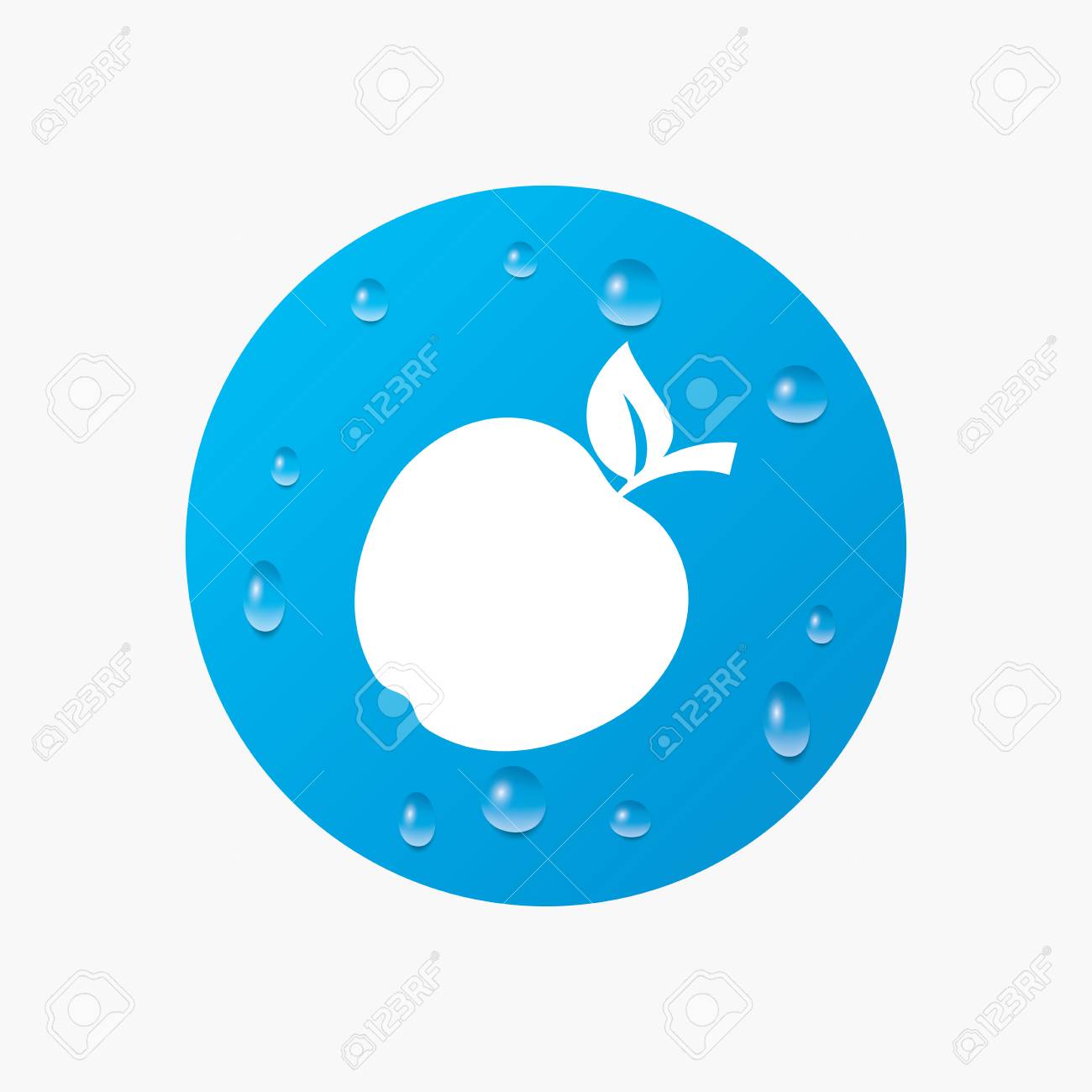 Wassertropfen Auf Der Taste Apple Zeichen Symbol Frucht Mit Blatt Symbol Realistische Reine Regentropfen Blauen Kreis Vektor Lizenzfrei Nutzbare Vektorgrafiken Clip Arts Illustrationen Image 42331985