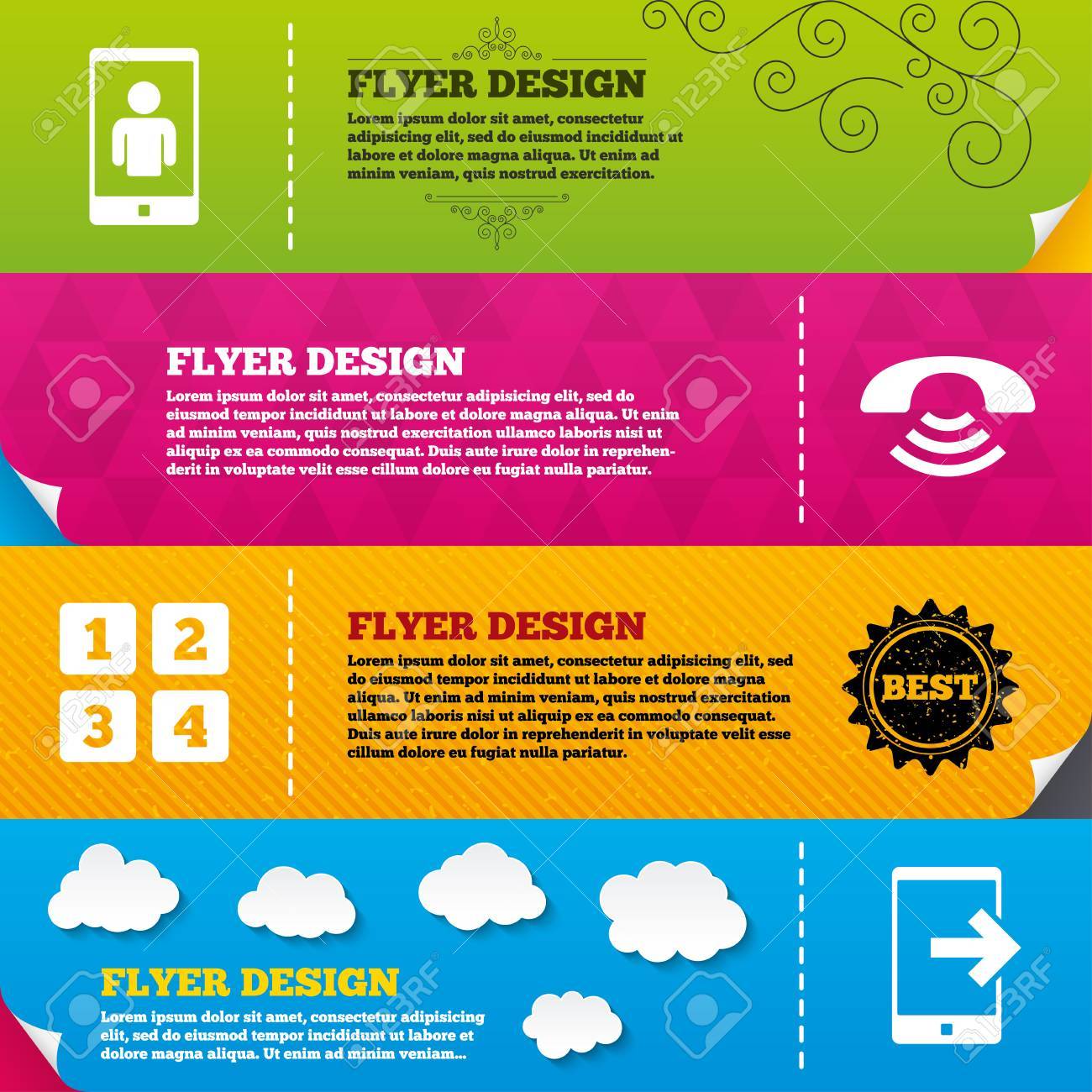 flyer broschüre designs phone icons smartphone video rufzeichen call center flyer design