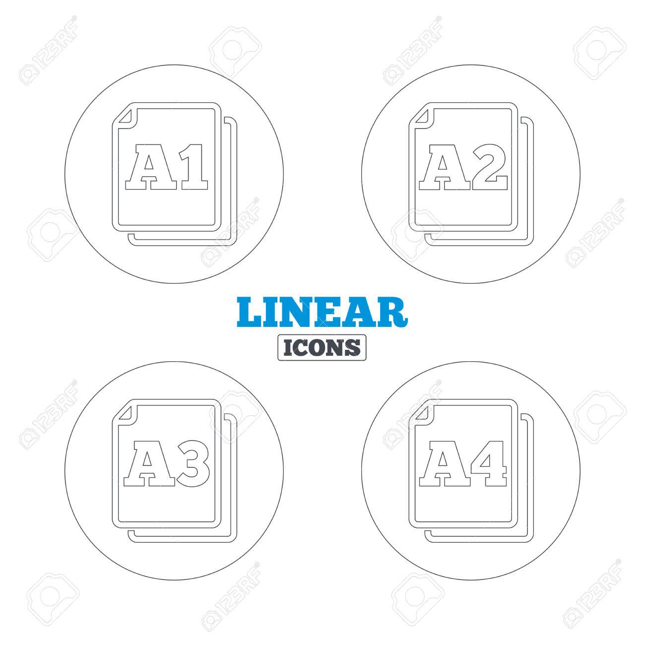 paper size standard icons document symbols a1 a2 a3 and a4 a3 paper size