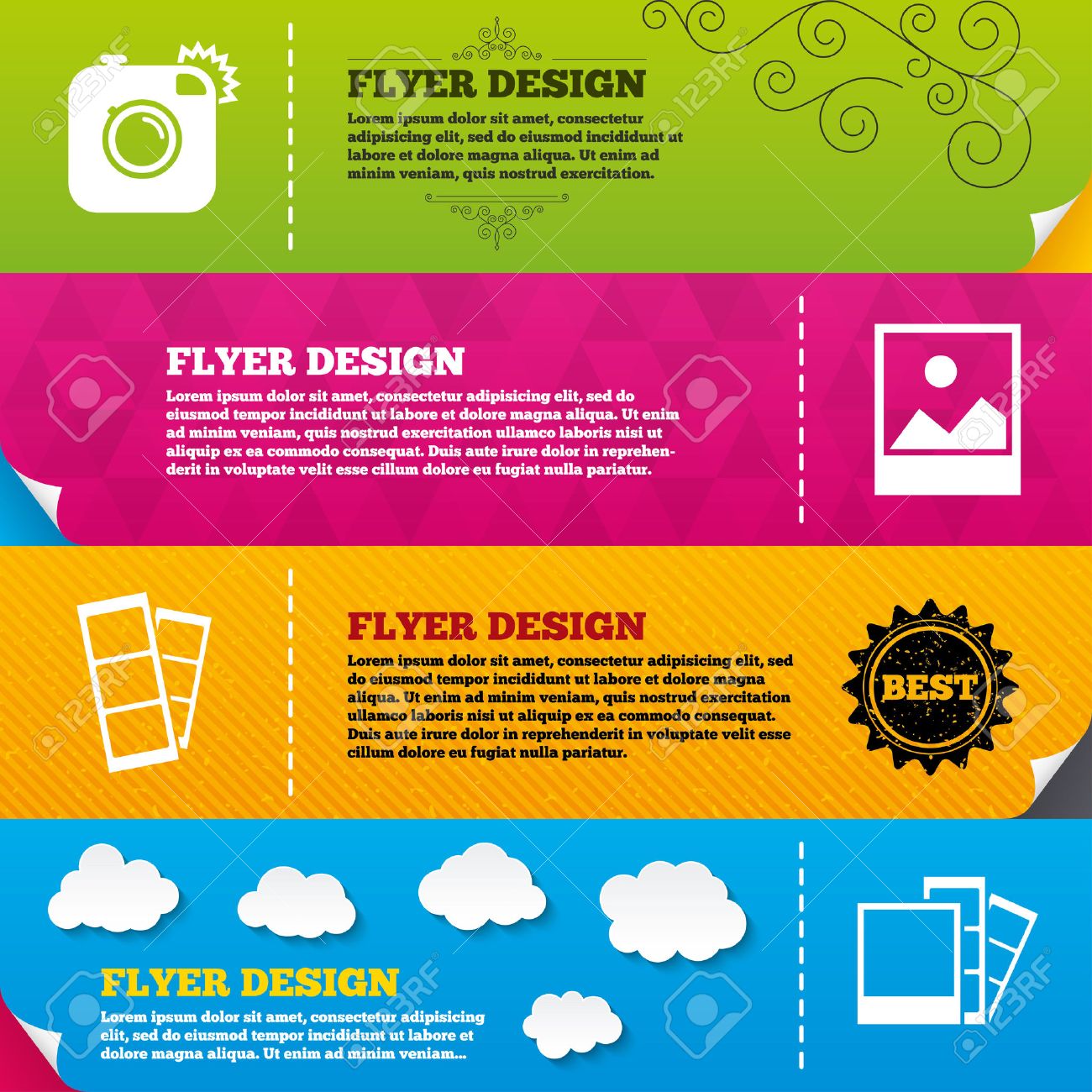 flyer brochure designs hipster photo camera icon flash light hipster flyers