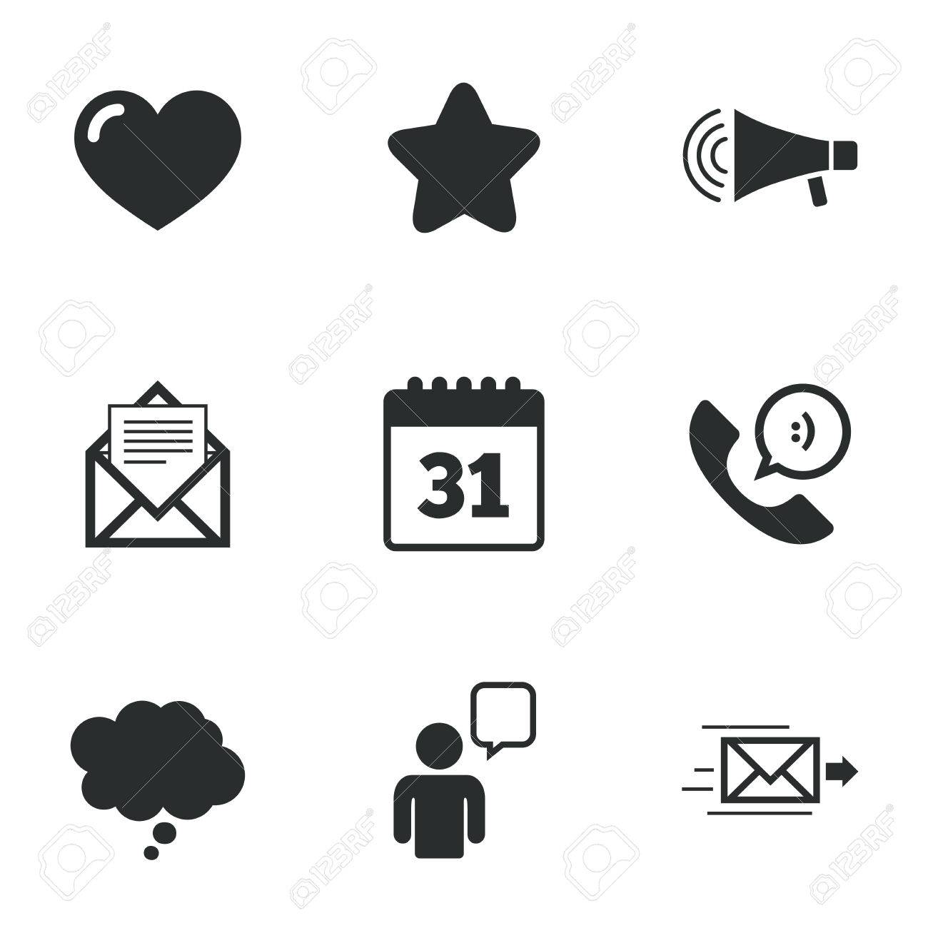 メール 連絡先アイコン お気に入りは ように カレンダーのサイン 電子メール チャット メッセージと電話のシンボル 白地フラット アイコン ベクトルのイラスト素材 ベクタ Image