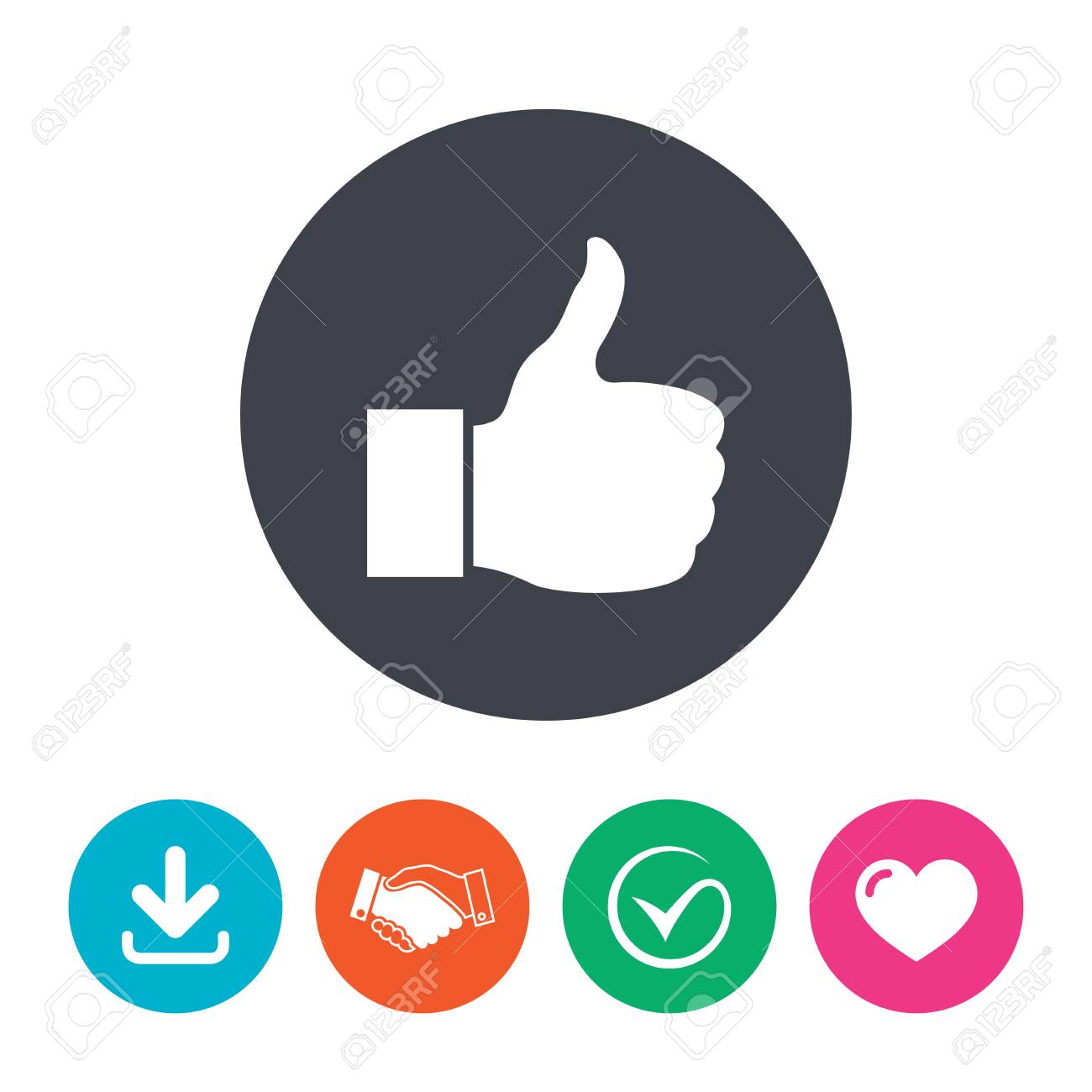 Wie Zeichen Symbol Daumen Hoch Zeichen Hand Finger Hoch Symbol Download Pfeil Handedruck Zecke Und Herz Flache Kreistasten Lizenzfrei Nutzbare Vektorgrafiken Clip Arts Illustrationen Image 48287450