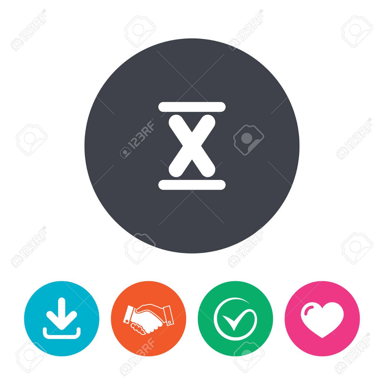 ローマ数字 10 記号アイコン ローマ数字 10 記号です ダウンロードの矢印 ハンドシェイク ティックと心 フラット サークル ボタン のイラスト素材 ベクタ Image