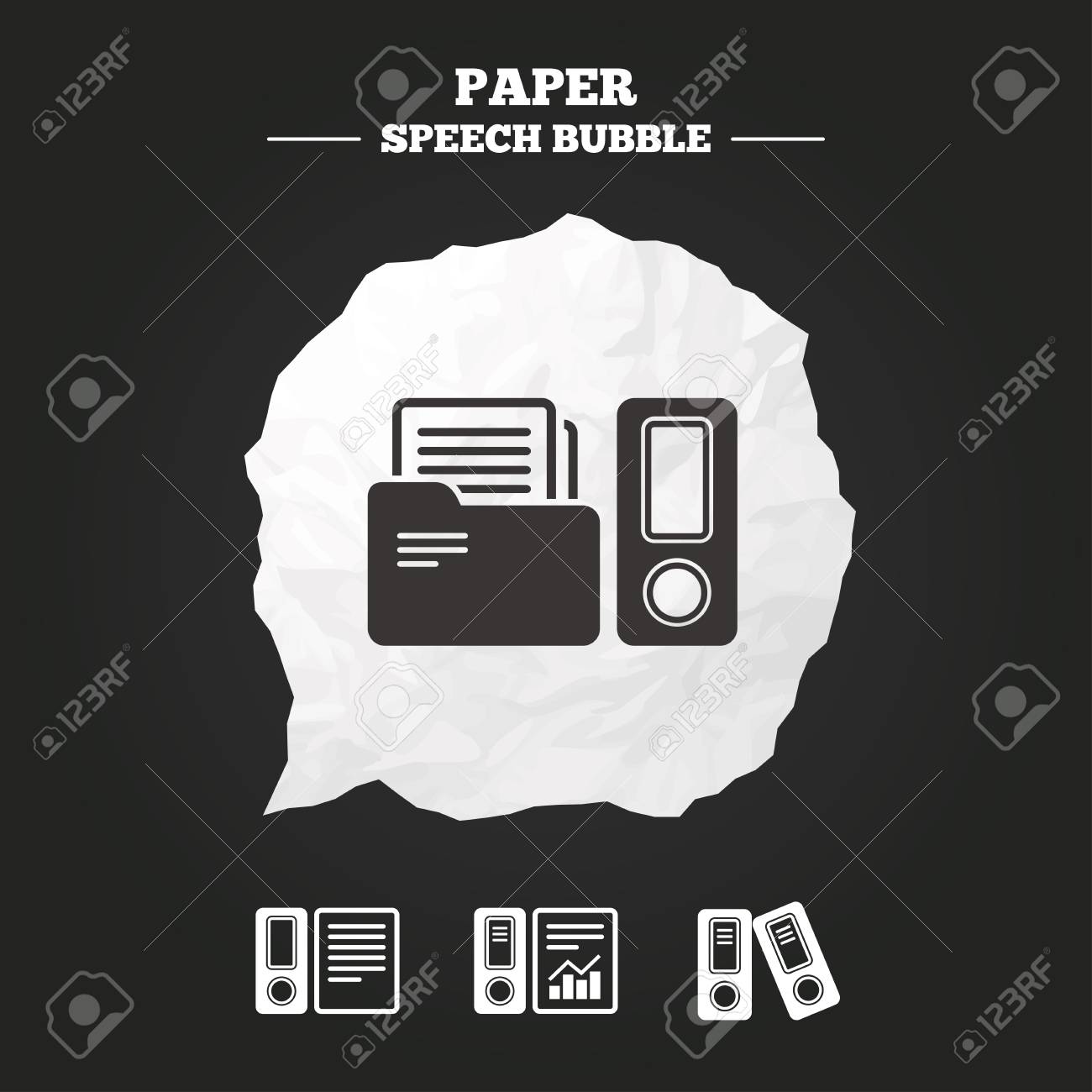 会計レポートのアイコン 文書フォルダー サインで保管 アイコンの吹き出しを紙します のイラスト素材 ベクタ Image