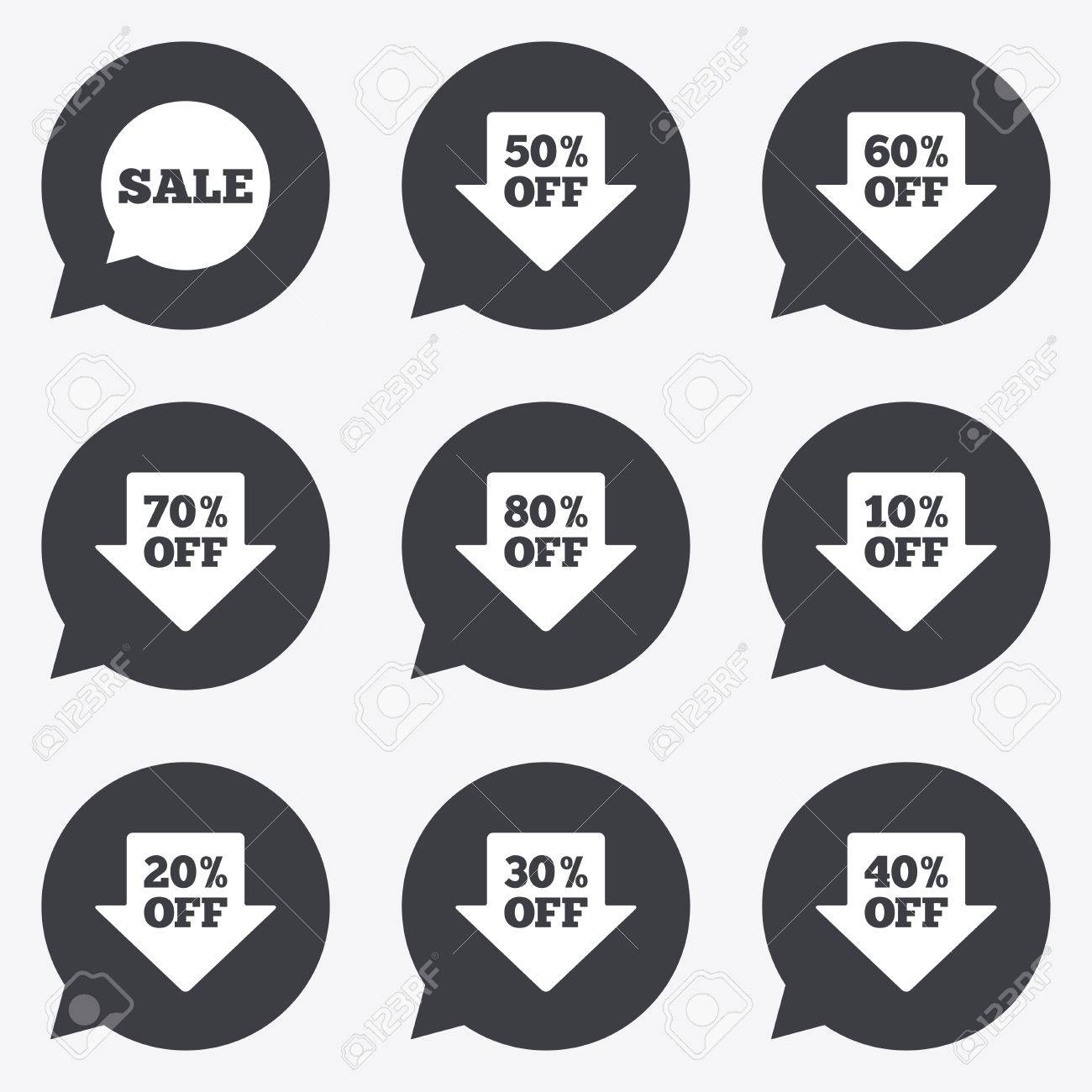 sale discounts icons special offer signs shopping price tag