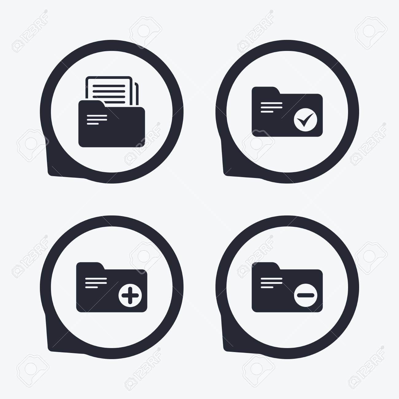 会計バインダー アイコン 追加またはドキュメント フォルダー シンボルを削除します 簿記管理チェック ボックス フラット アイコン ポインター のイラスト素材 ベクタ Image