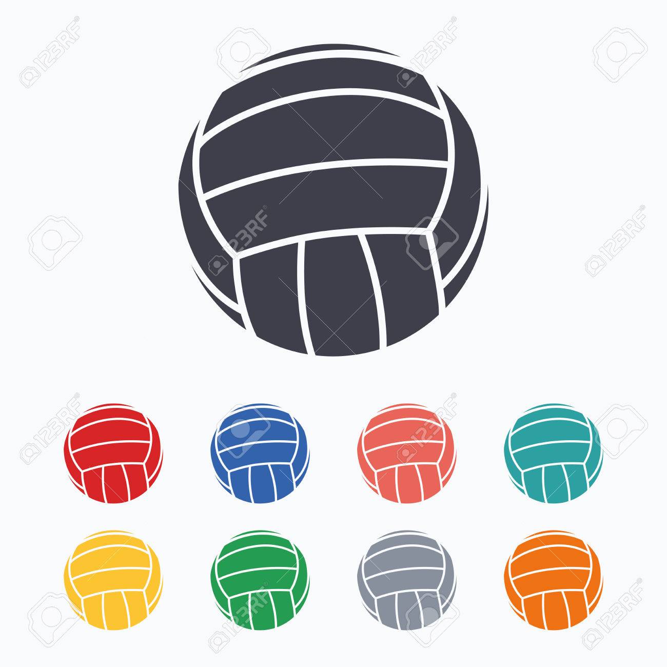 バレーボール記号アイコン ビーチ スポーツの記号です 白の背景に色付きのフラット アイコン のイラスト素材 ベクタ Image