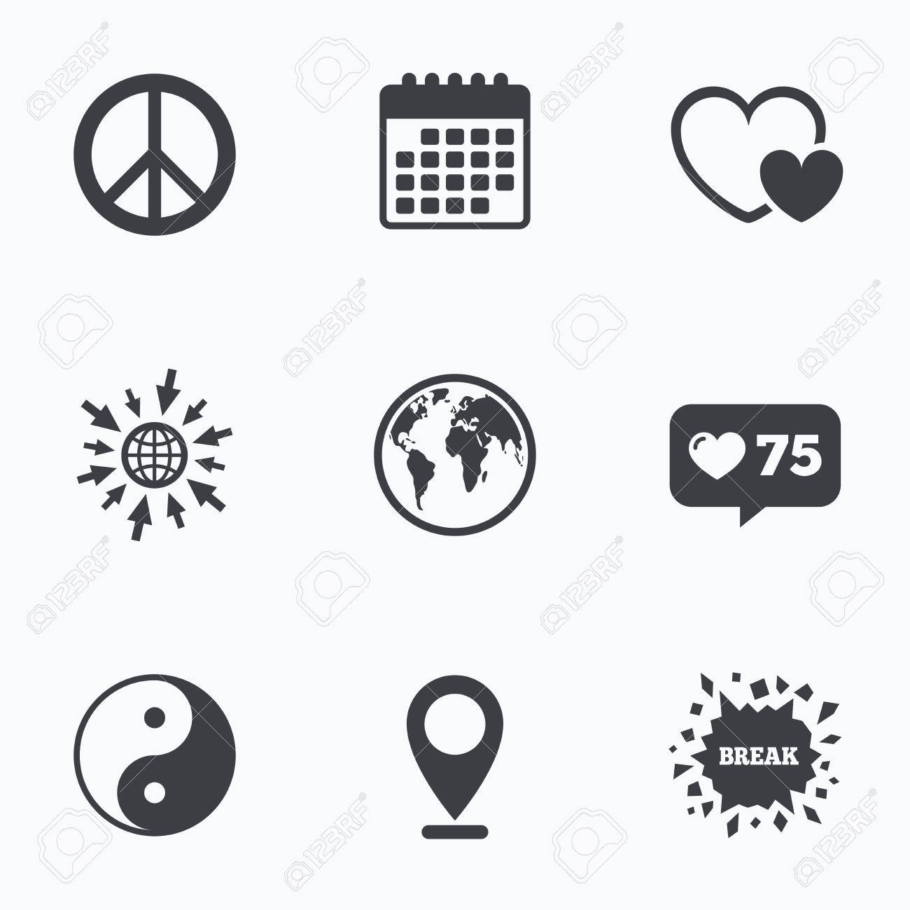 Kalender Wie Zahler Und Gehen Sie Zu Web Icons Weltkugel Symbol Ying Yang Zeichen Herz Liebe Zeichen Friedens Hoffnung Harmonie Und Balance Symbol Location Zeiger Lizenzfrei Nutzbare Vektorgrafiken Clip Arts Illustrationen Image 56226291