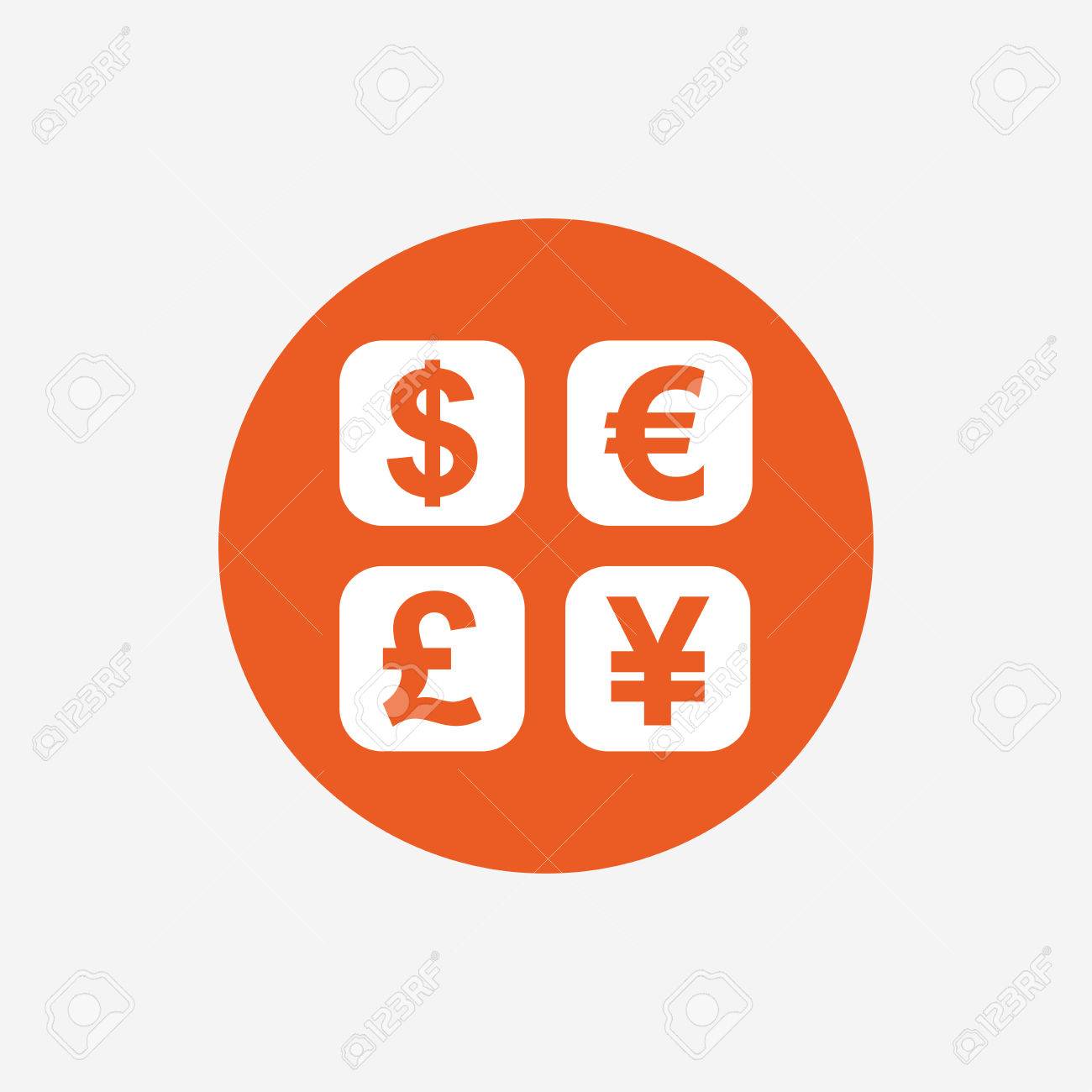 Moneda Icono De Señal De Cambio. Símbolo De Moneda Convertidor. Etiqueta De  Precio. Botón Círculo Con El Icono De Color Naranja. Vector Ilustraciones  svg, vectoriales, clip art vectorizado libre de derechos. Image