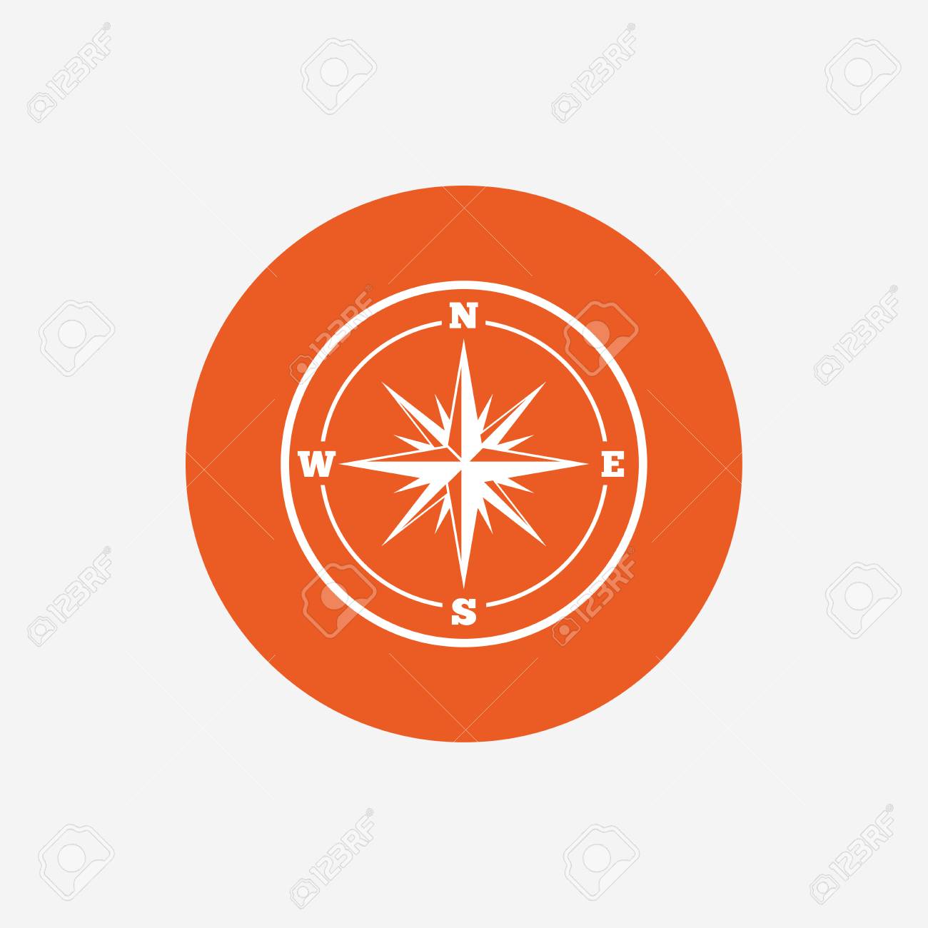 Compass Sign Icon. Windrose Navigation Symbol. Orange Circle Button With  Icon. Vector Royalty Free SVG, Cliparts, Vectors, and Stock Illustration.  Image 56306272., image size:1300x1300