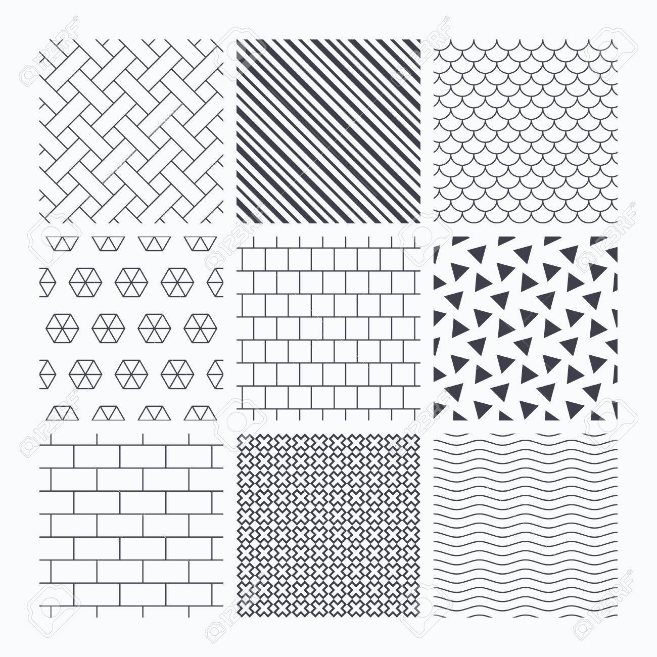 波 三角形およびジオメトリ設計 レンガ タイルの屋根とモザイクのシームレス テクスチャ 線形の幾何学模様 現代のテクスチャ 材料のパターン のイラスト素材 ベクタ Image 58237591