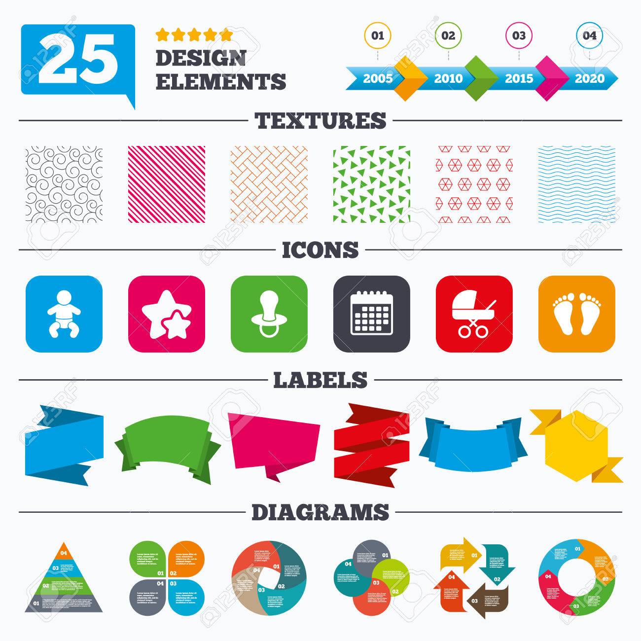 offer sale tags textures and charts baby infants icons toddler toddler charts