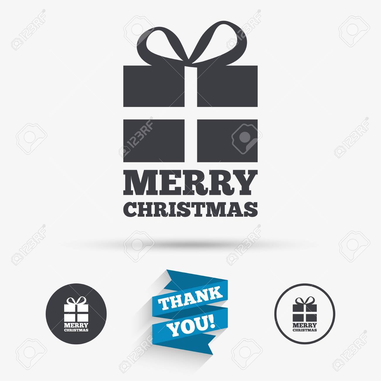 merry christmas gift sign icon present symbol flat icons buttons