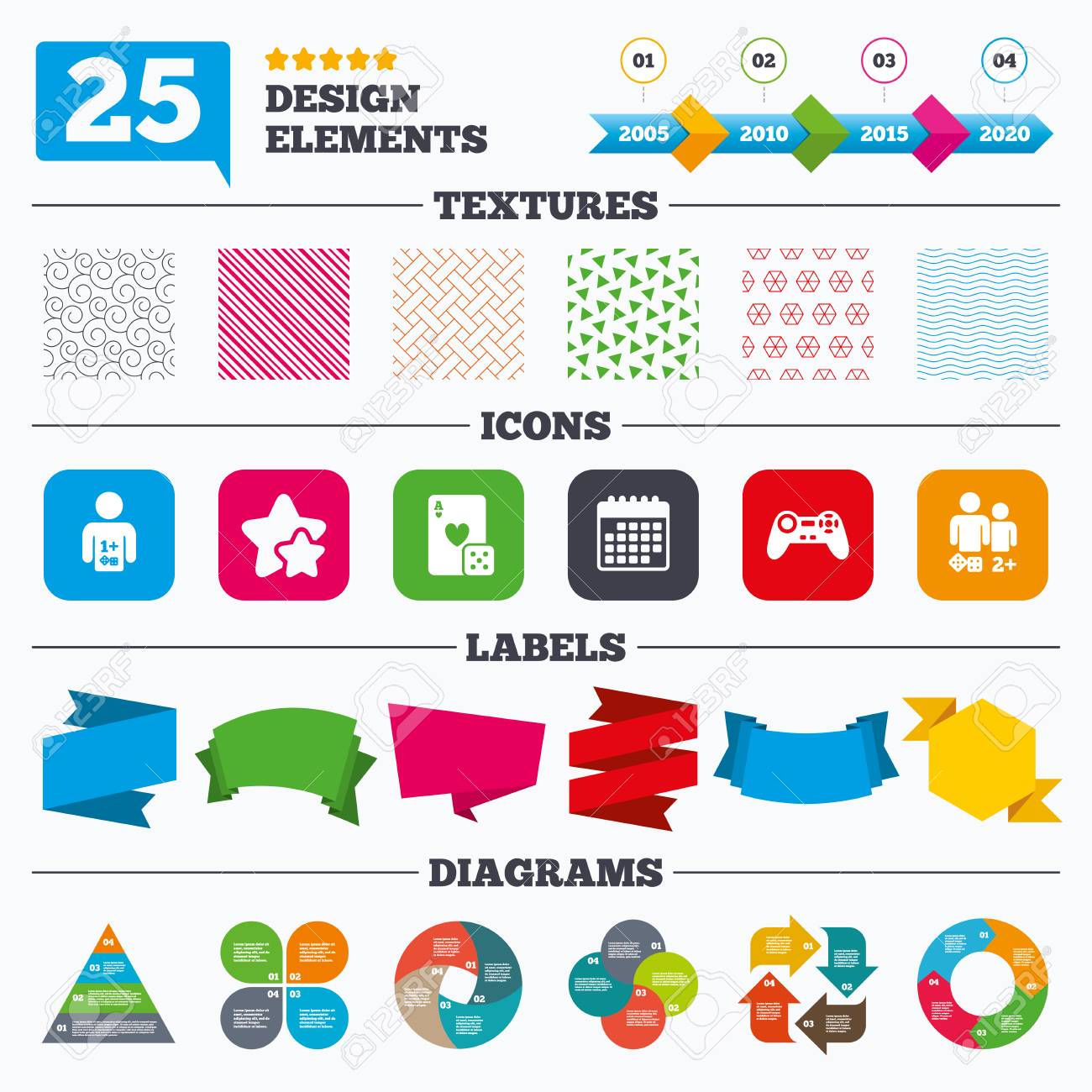 offer sale tags textures and charts gamer icons board games gamer charts